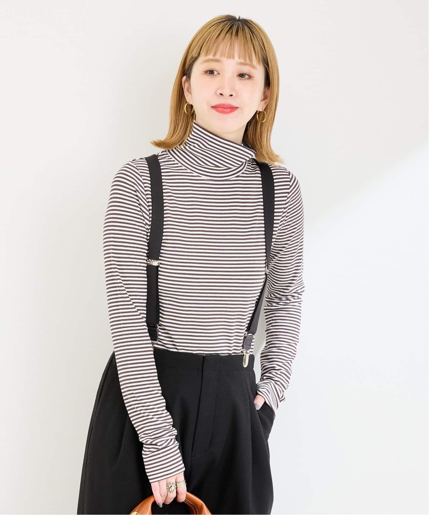 ボーダータートルプルオーバー（Tシャツ／カットソー）｜B.C STOCK