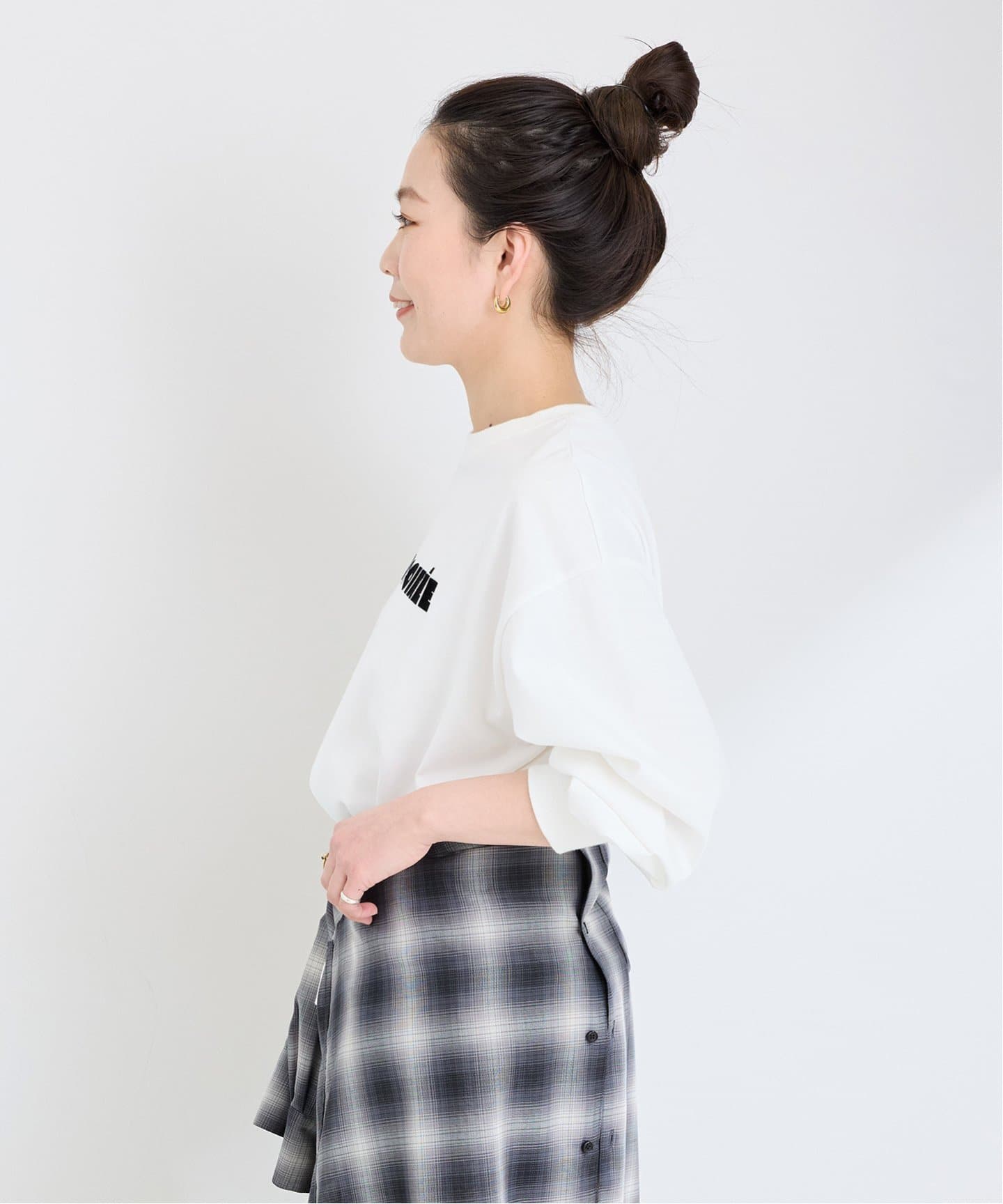 tシャツ レイヤードフロッキードットスリーブロンTEE レディース 予約》レイヤードフロッキードットスリーブロンTEE（Tシャツ
