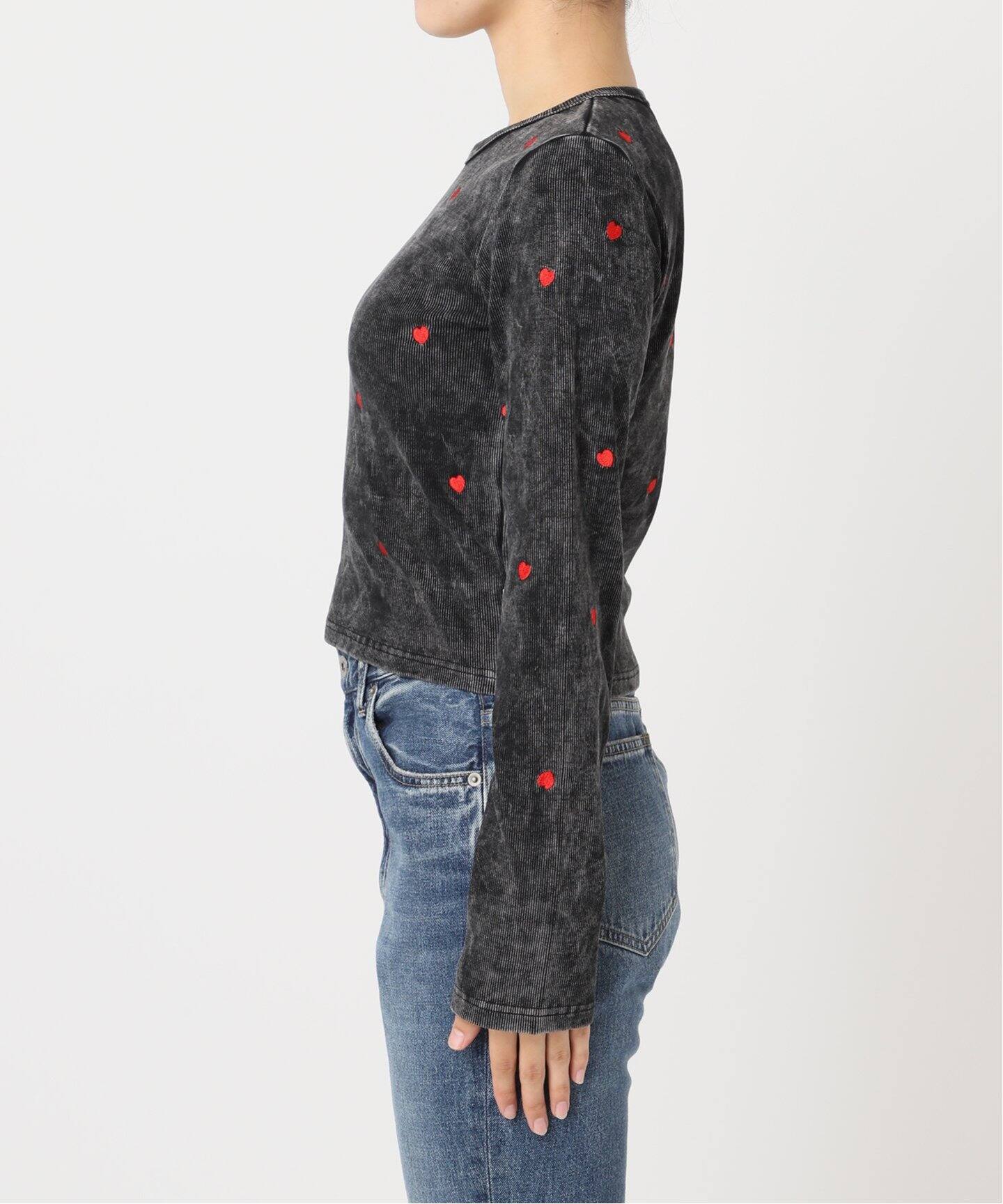 ANNA SUI NYC ビンテージライクハートステッチロングスリーブT（T  