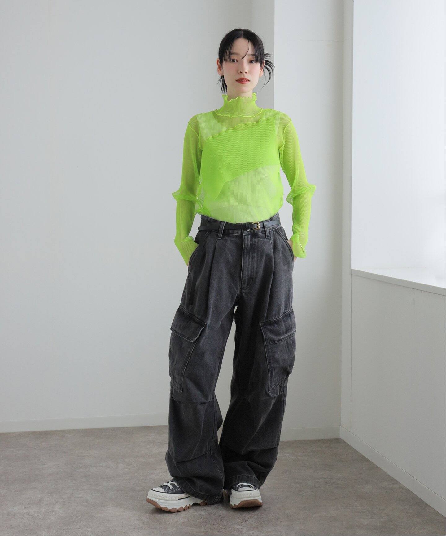 todo kotohayokozawa 】 Layered Sheer Long Sleeve Top（Tシャツ 