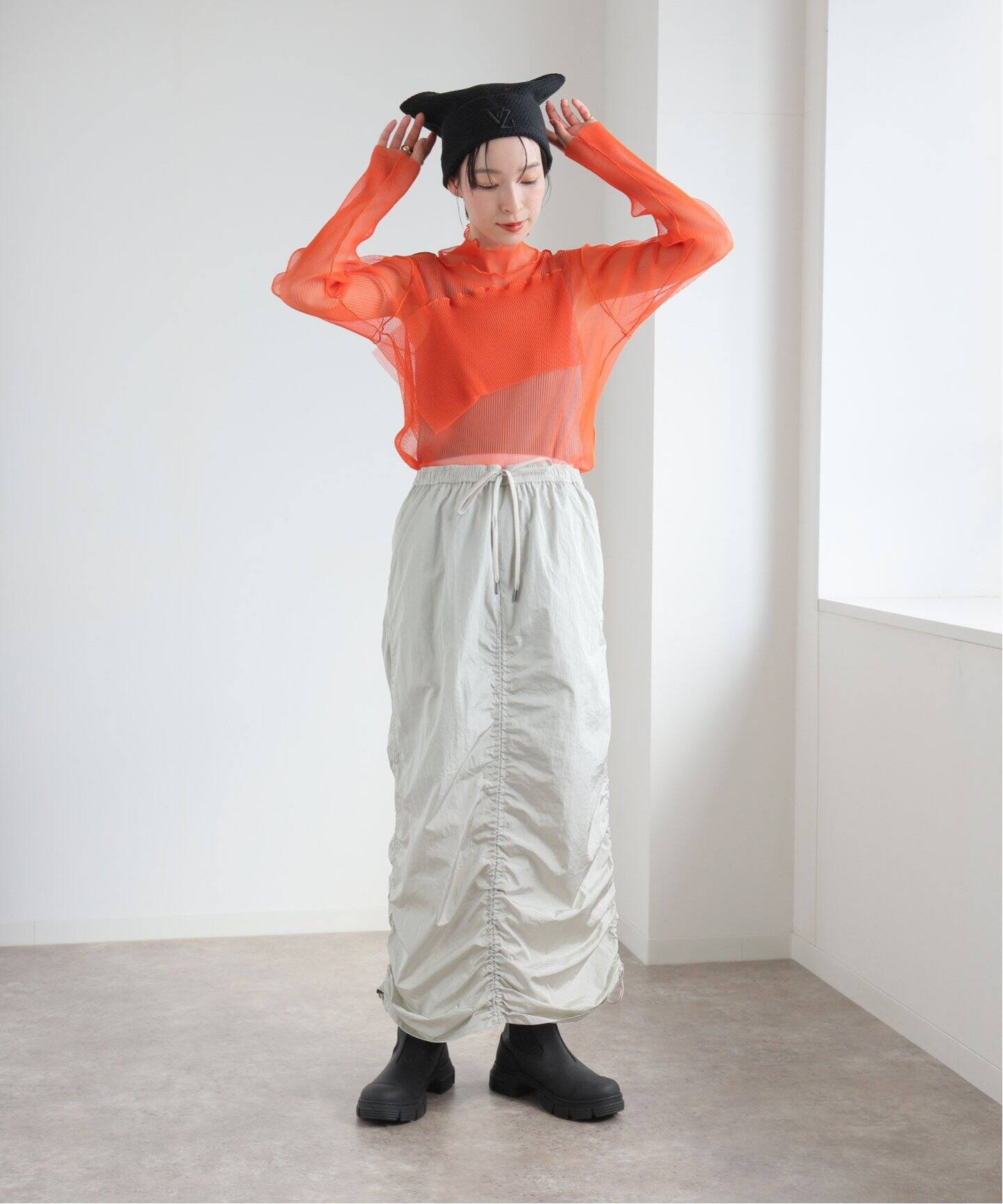todo kotohayokozawa 】 Layered Sheer Long Sleeve Top（Tシャツ 