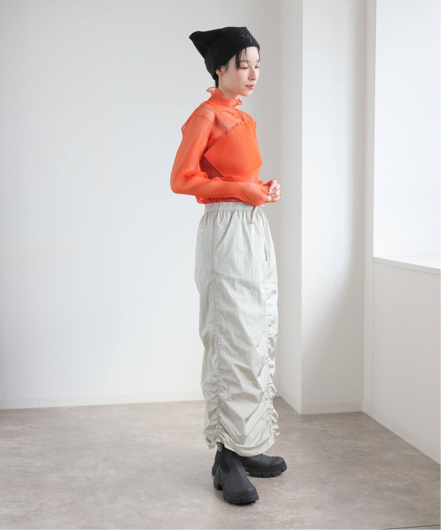 todo kotohayokozawa 】 Layered Sheer Long Sleeve Top（Tシャツ 