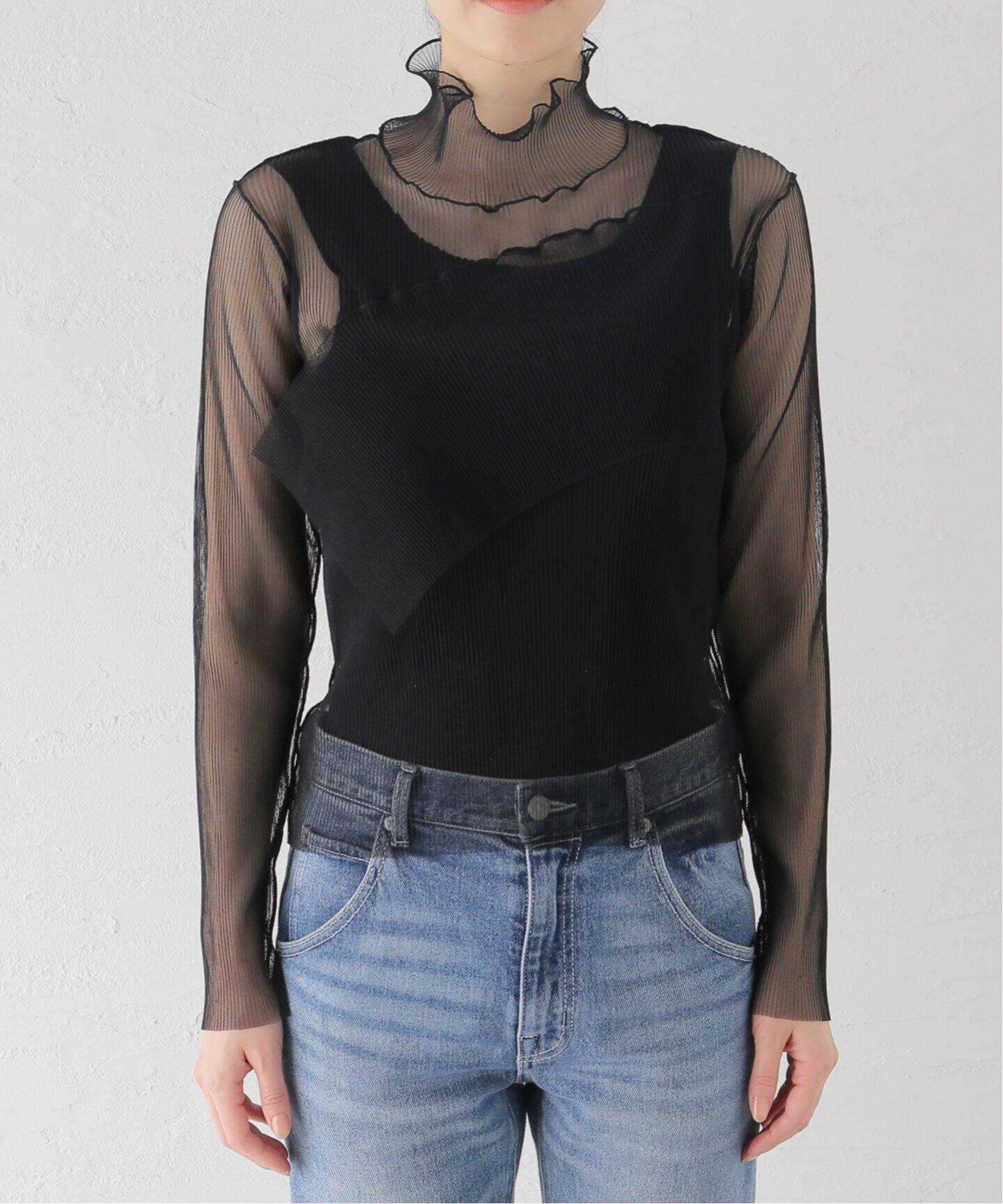 todo kotohayokozawa 】 Layered Sheer Long Sleeve Top（Tシャツ 