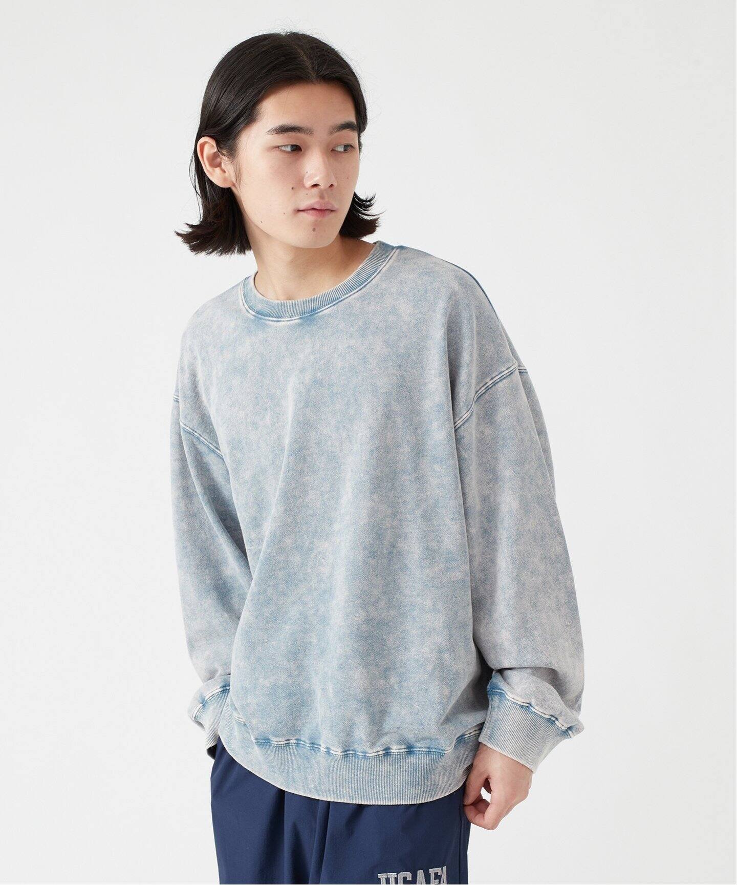 【美品】C.E ケミカルウォッシュ加工クルーネックスウェット JIGGYS SHOP スウェット トレーナー メンズ トップス 長袖 プル