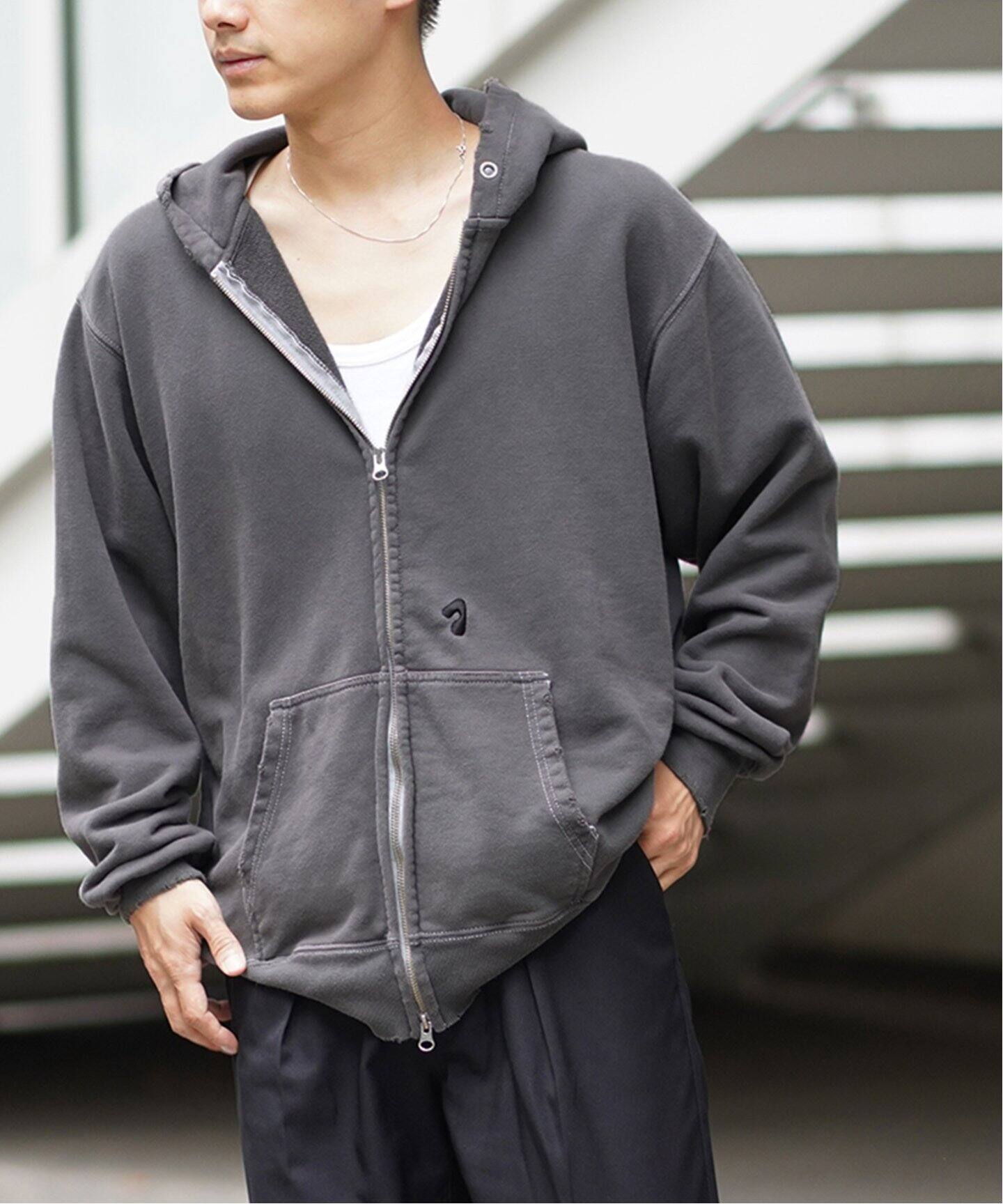JieDa/ジエダ PIGMENT J LOGO ZIP UP HOODIE JIE-24W-CT09（パーカー 
