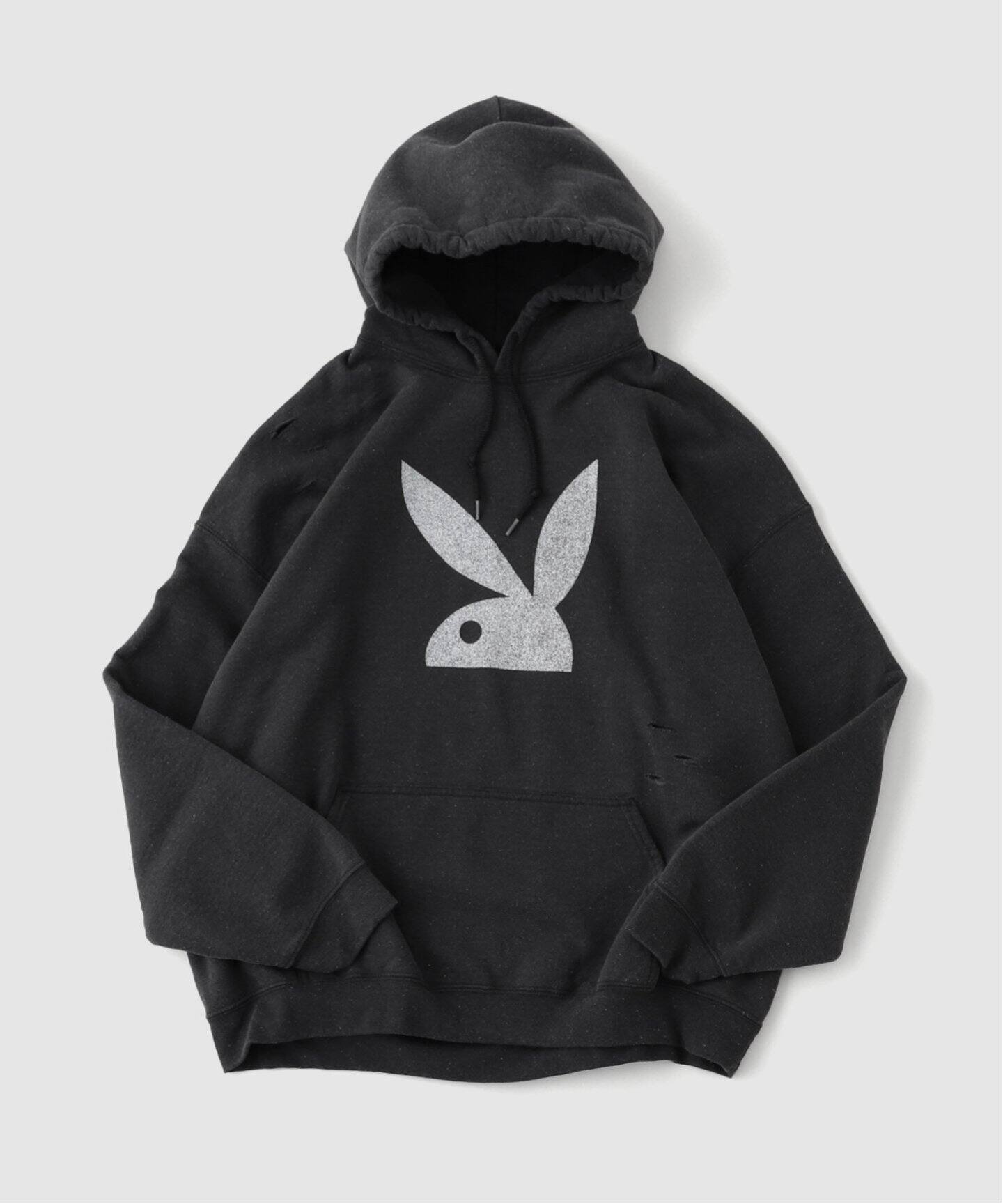 希少【mastermind japan 棲む × playboy】パーカー/BLK