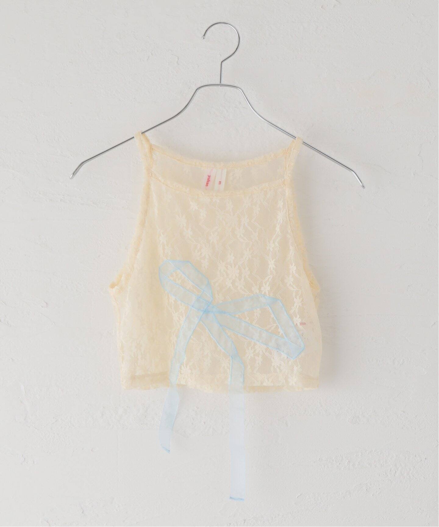YUHAN WANG/ユハン ワン】ribbon bow lace top（Tシャツ／カットソー  