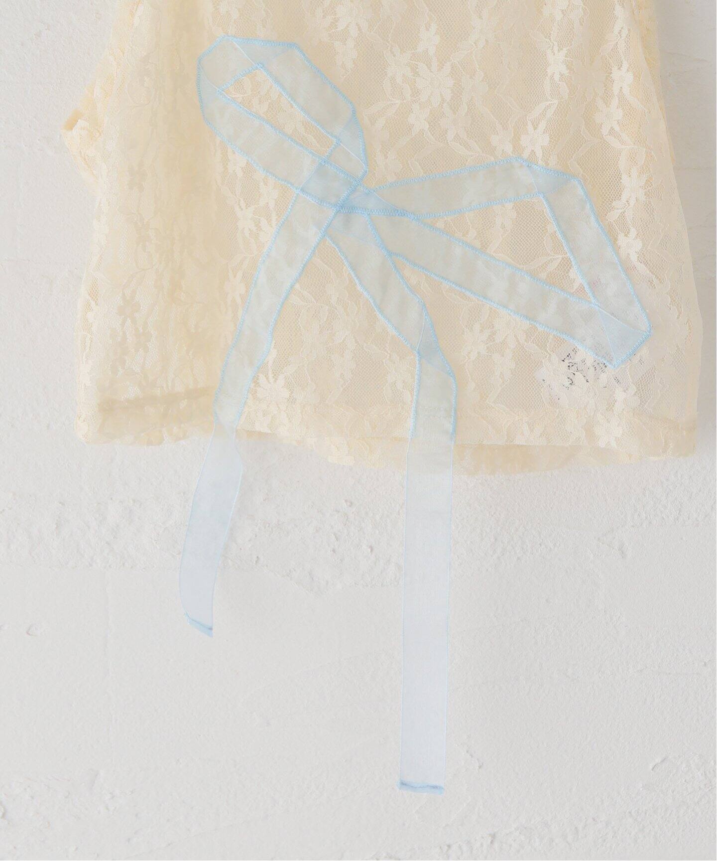YUHAN WANG/ユハン ワン】ribbon bow lace top（Tシャツ／カットソー  