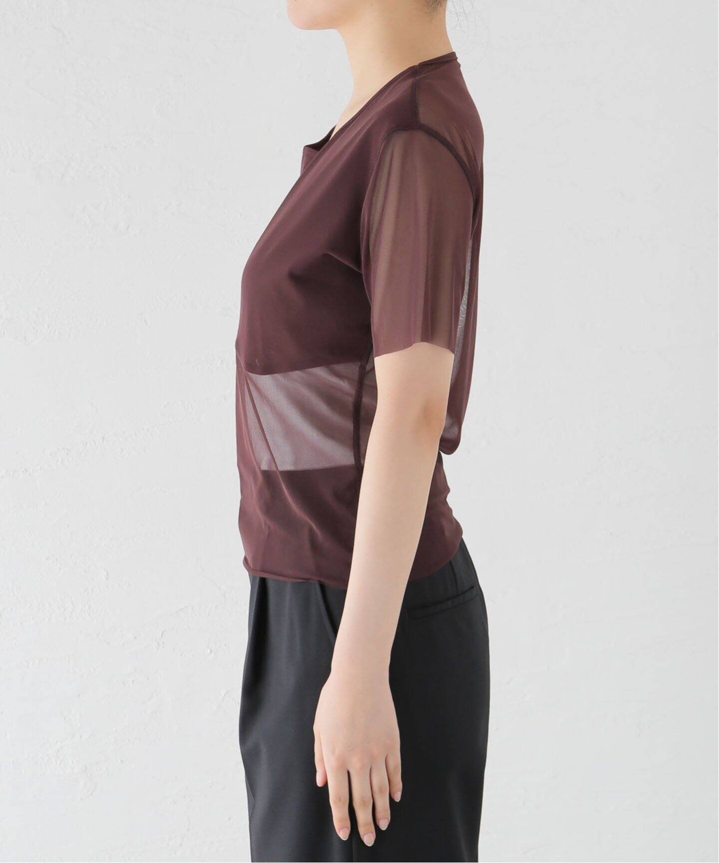SIMONE WILD/シモーネ ワイルド】MESH LONG CONTURE TEE（Tシャツ 