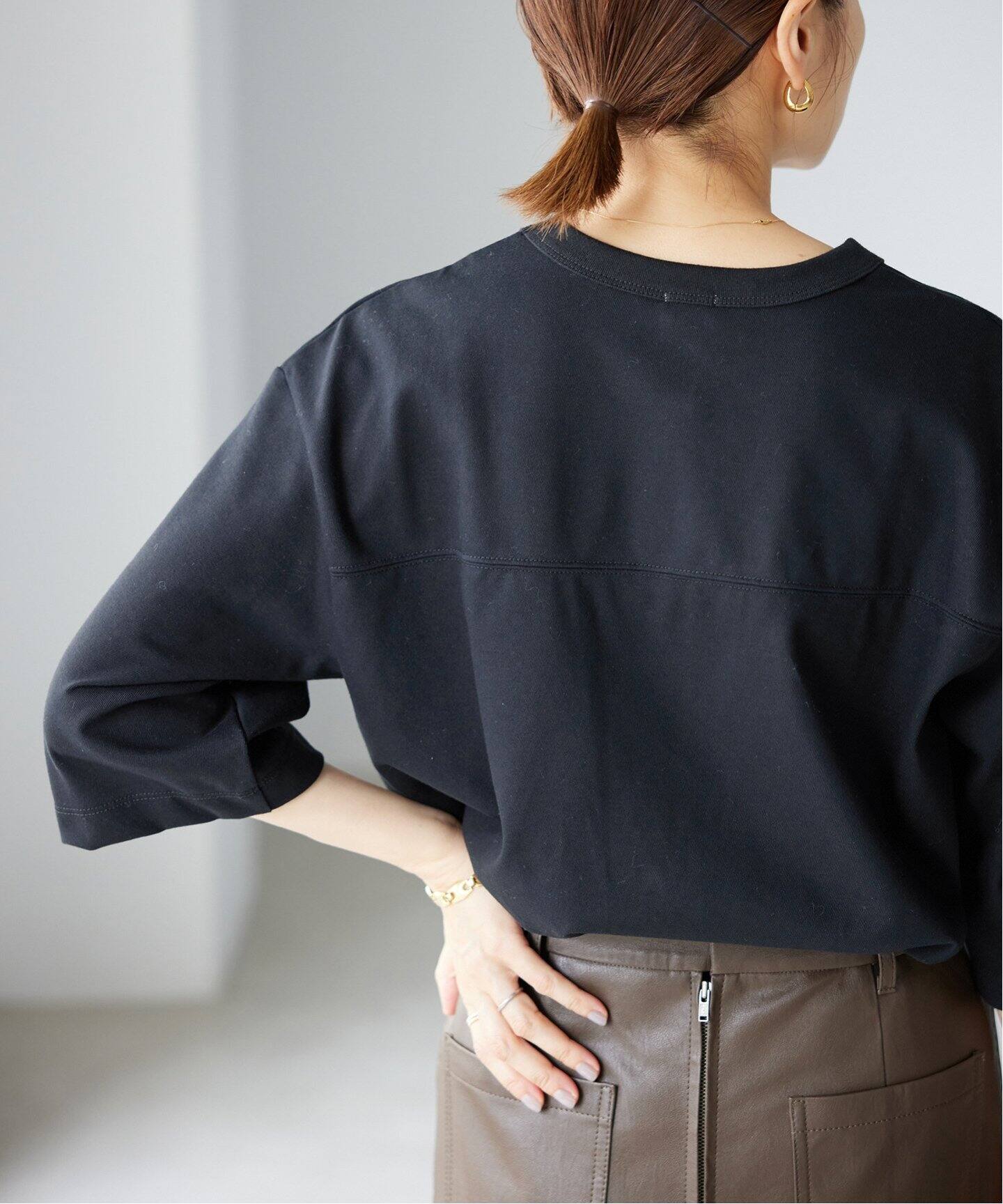 FRAMeWORK 新品タグ付き★ C/キュプラ天竺ハーフスリーブT ホワイト 強撚天竺ハーフスリーブTシャツ（Tシャツ／カットソー）｜IENA（イエナ