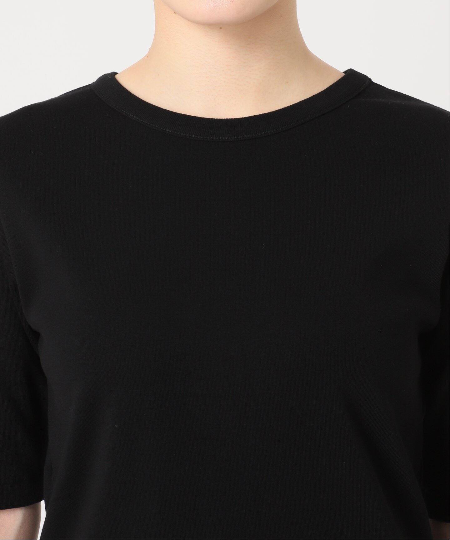 【780】アナイ　コンパクトコットンフライス半袖 プルオーバー　黒　38 B 780】アナイ コンパクトコットンフライス半袖 プルオーバー 黒