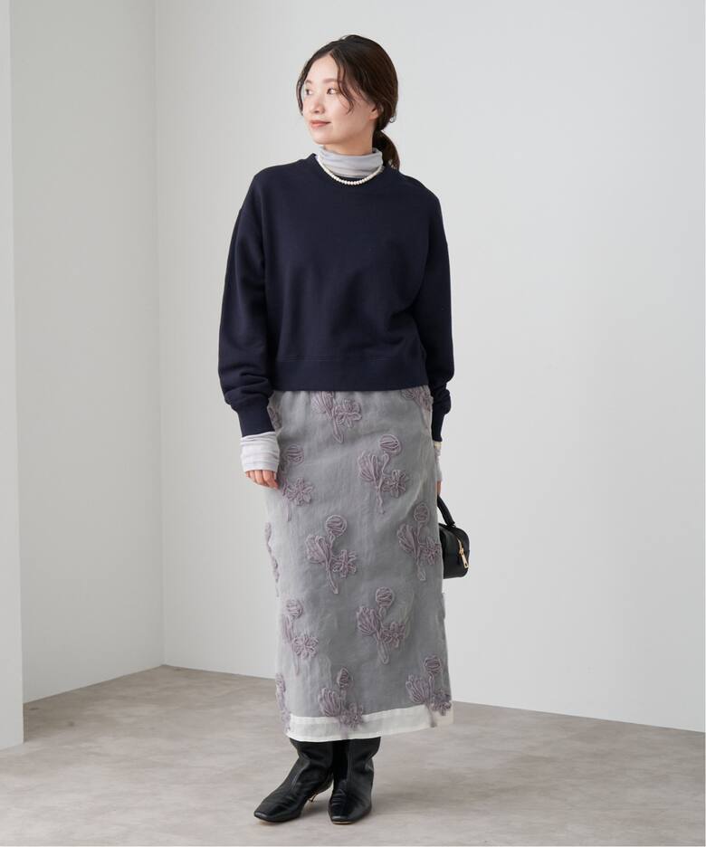 追加4》コットン裏毛クロップドプルオーバー（スウェット）｜IENA  