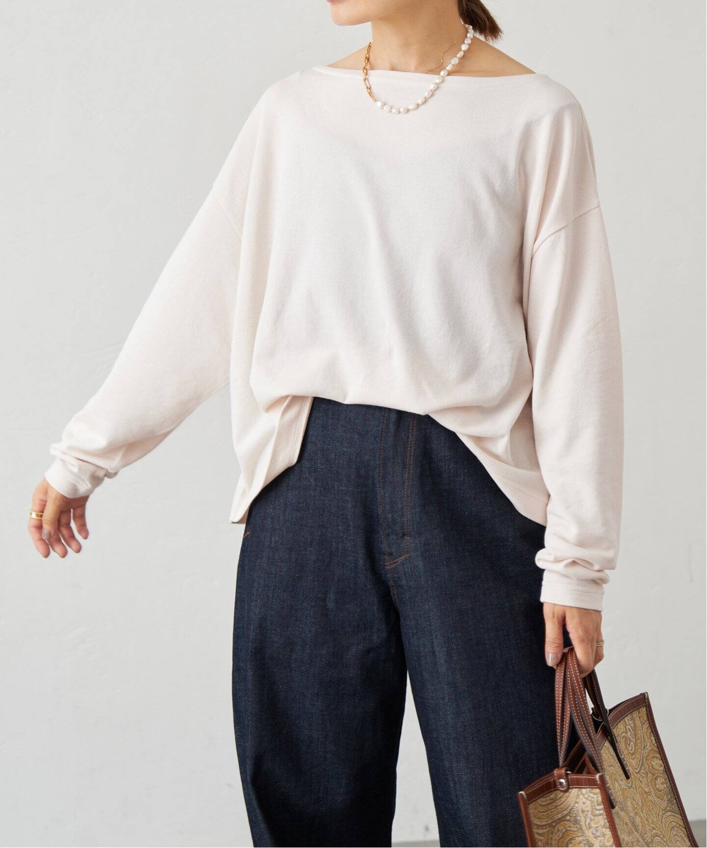 IENA イエナ 強撚裏毛プルオーバー ワイドシルエット ナチュラル 美品 強撚裏毛プルオーバー（Tシャツ／カットソー）｜IENA（イエナ