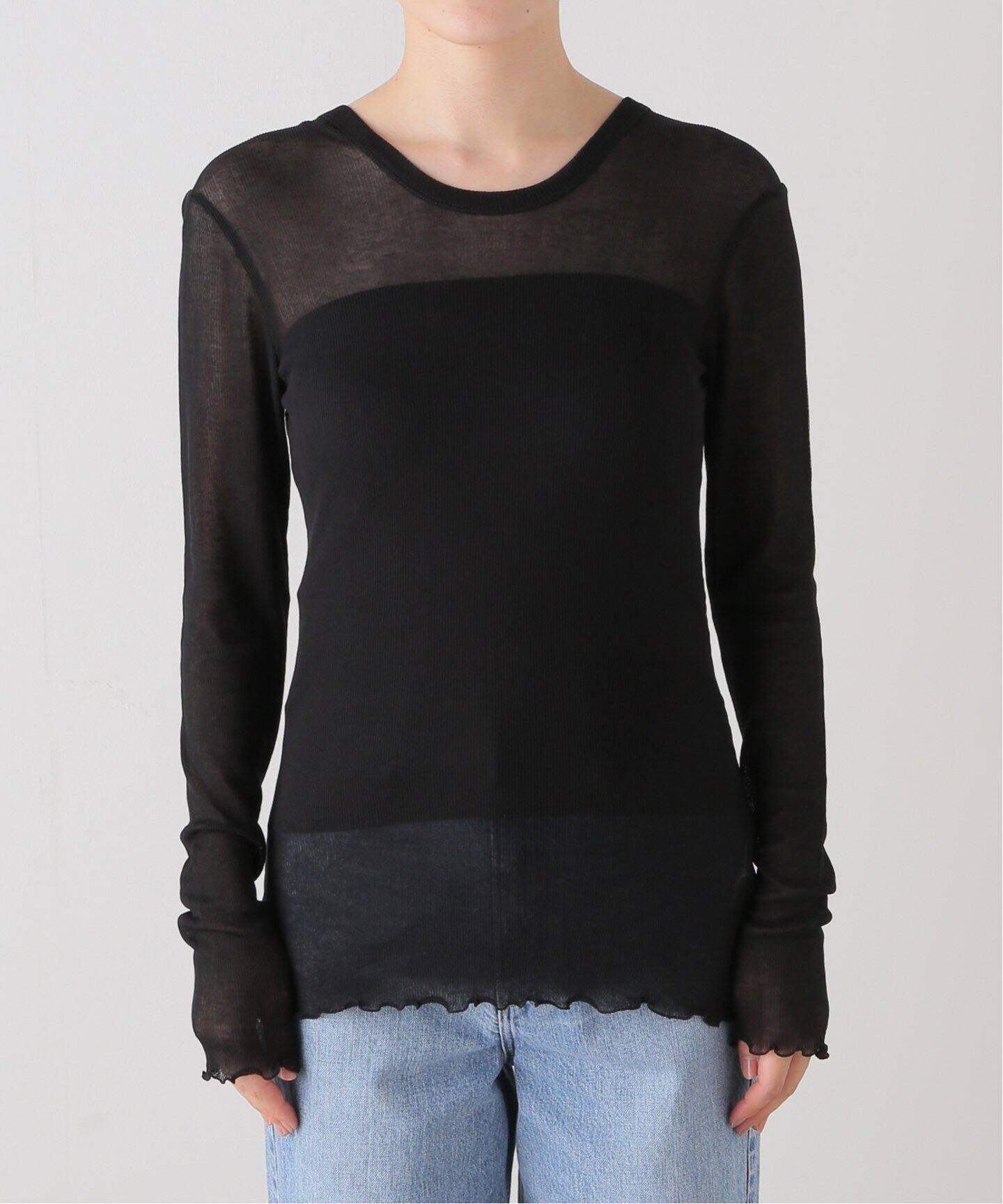 HAKUJI/ハクジ Sheer rib LS PO カットソー H232481（Tシャツ 