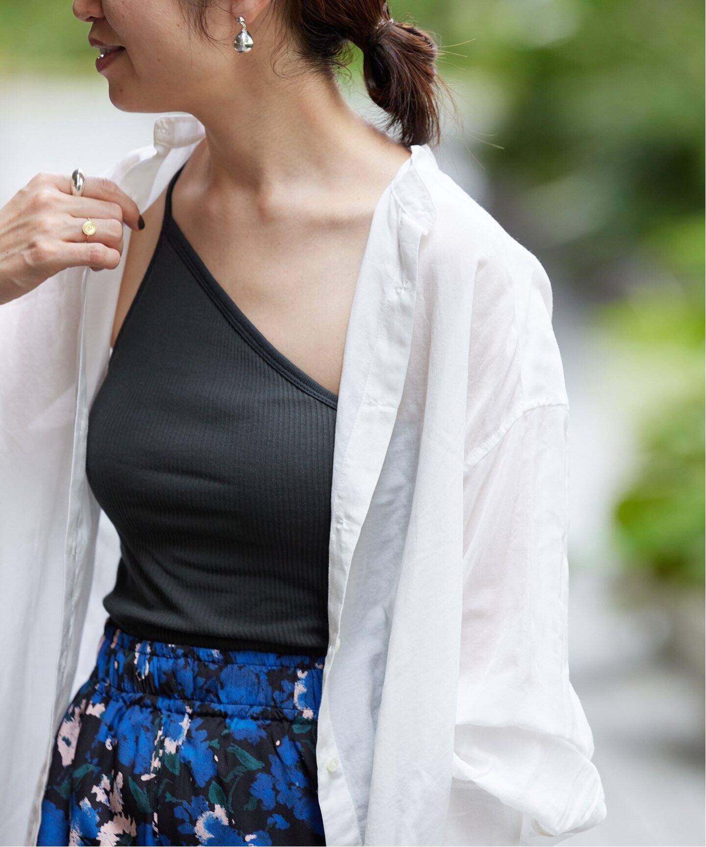 HAKUJI/ハクジ】Twist cotton bra OS cami キャミソール（カップ付き 