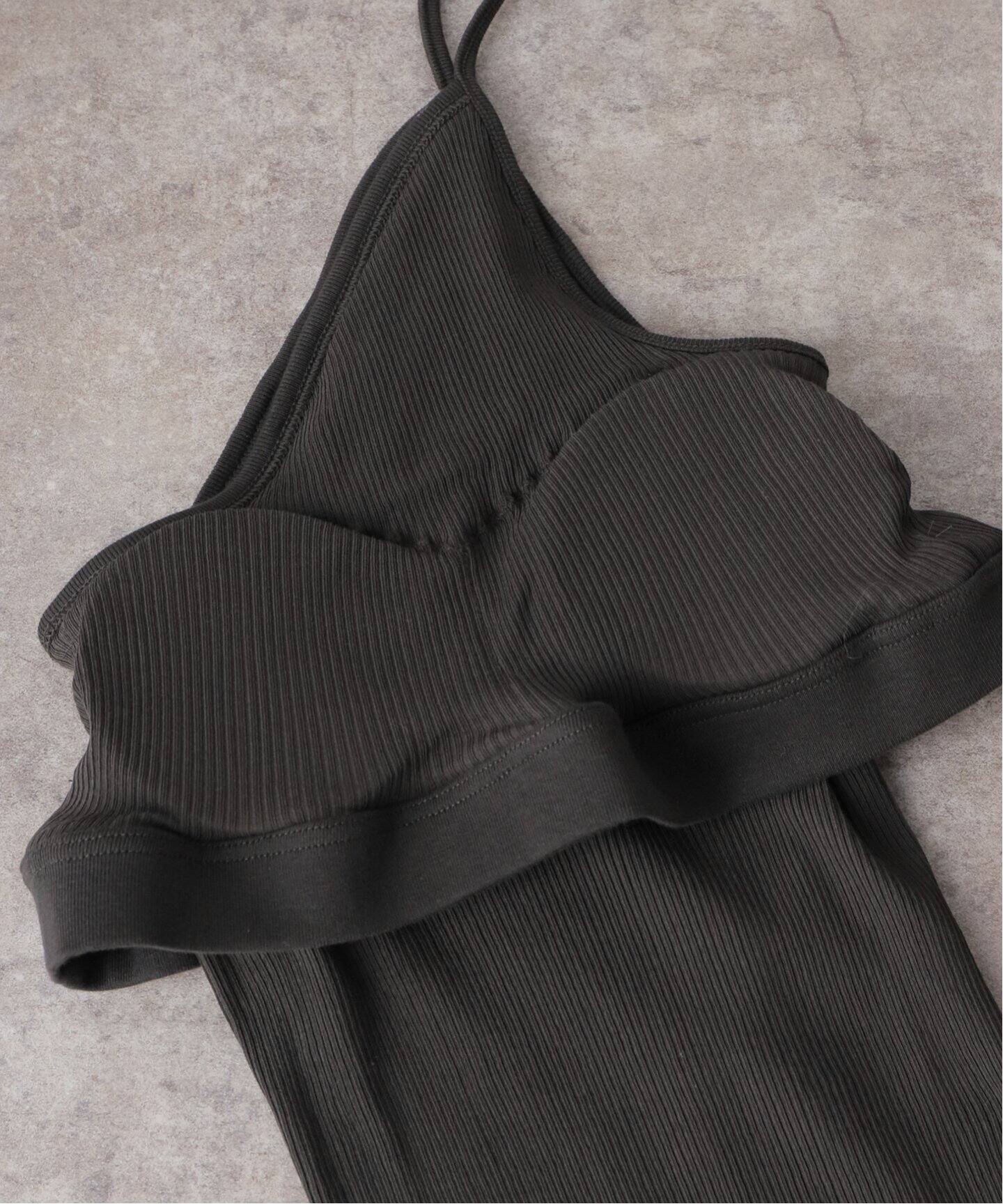 HAKUJI/ハクジ】Twist cotton bra OS cami キャミソール（カップ付き 