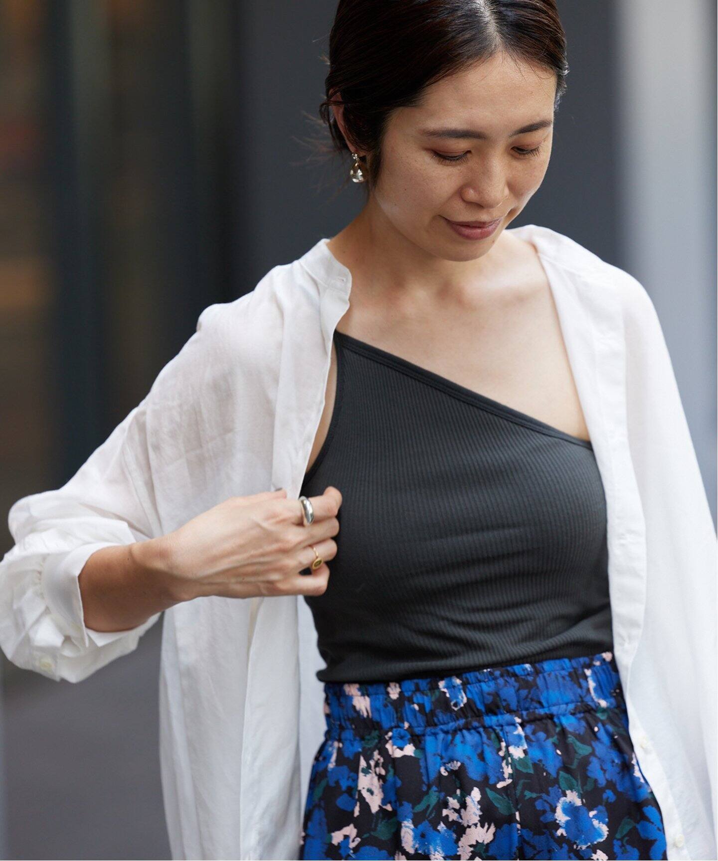 HAKUJI/ハクジ】Twist cotton bra OS cami キャミソール（カップ付き 