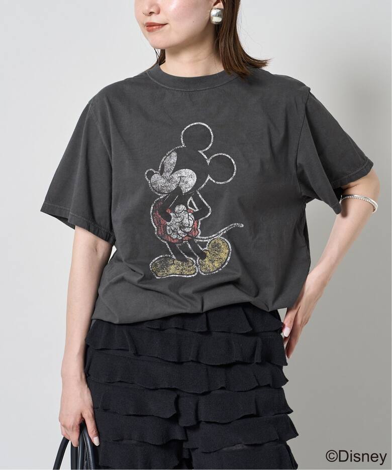 R JUBILEE/DISNEY COLLECTION LW加工Tシャツ(Mickey Mouse)（Tシャツ  