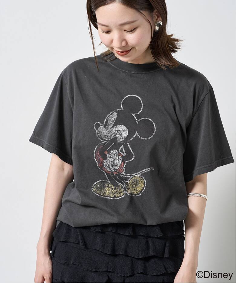R JUBILEE/DISNEY COLLECTION LW加工Tシャツ(Mickey Mouse)（Tシャツ  