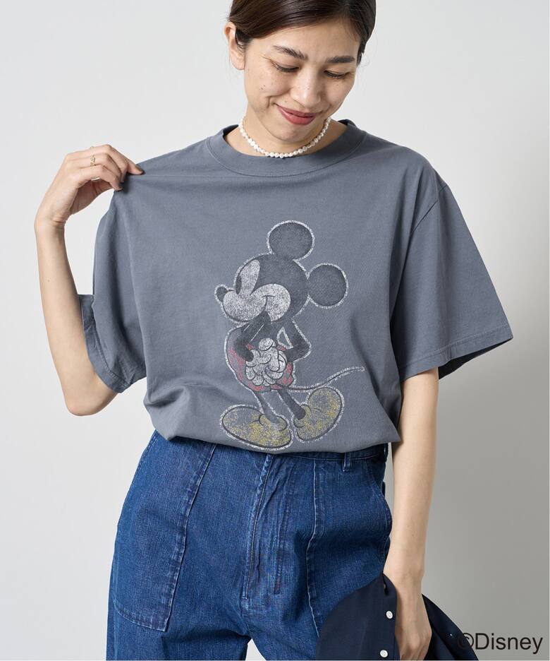 R JUBILEE/DISNEY COLLECTION LW加工Tシャツ(Mickey Mouse)（Tシャツ  