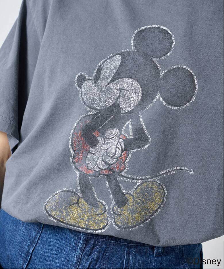 R JUBILEE/DISNEY COLLECTION LW加工Tシャツ(Mickey Mouse)（Tシャツ 
