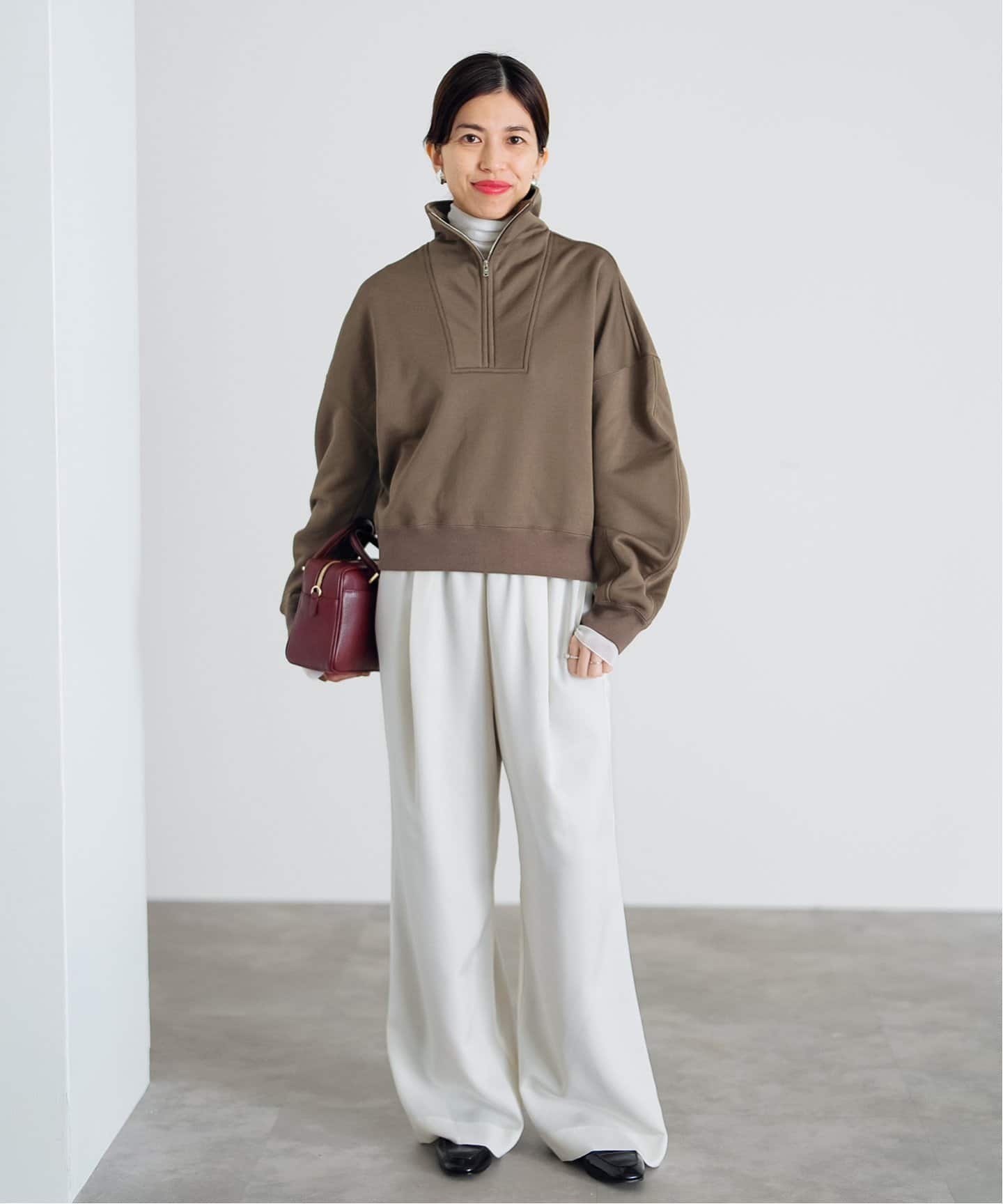 CURRENTAGE/カレンテージ 別注 2WAY SWEAT ハーフジップスウェット