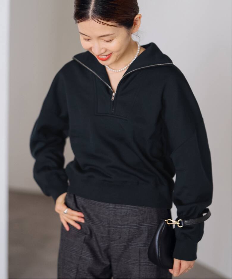 CURRENTAGE/カレンテージ 別注 2WAY SWEAT ハーフジップスウェット 