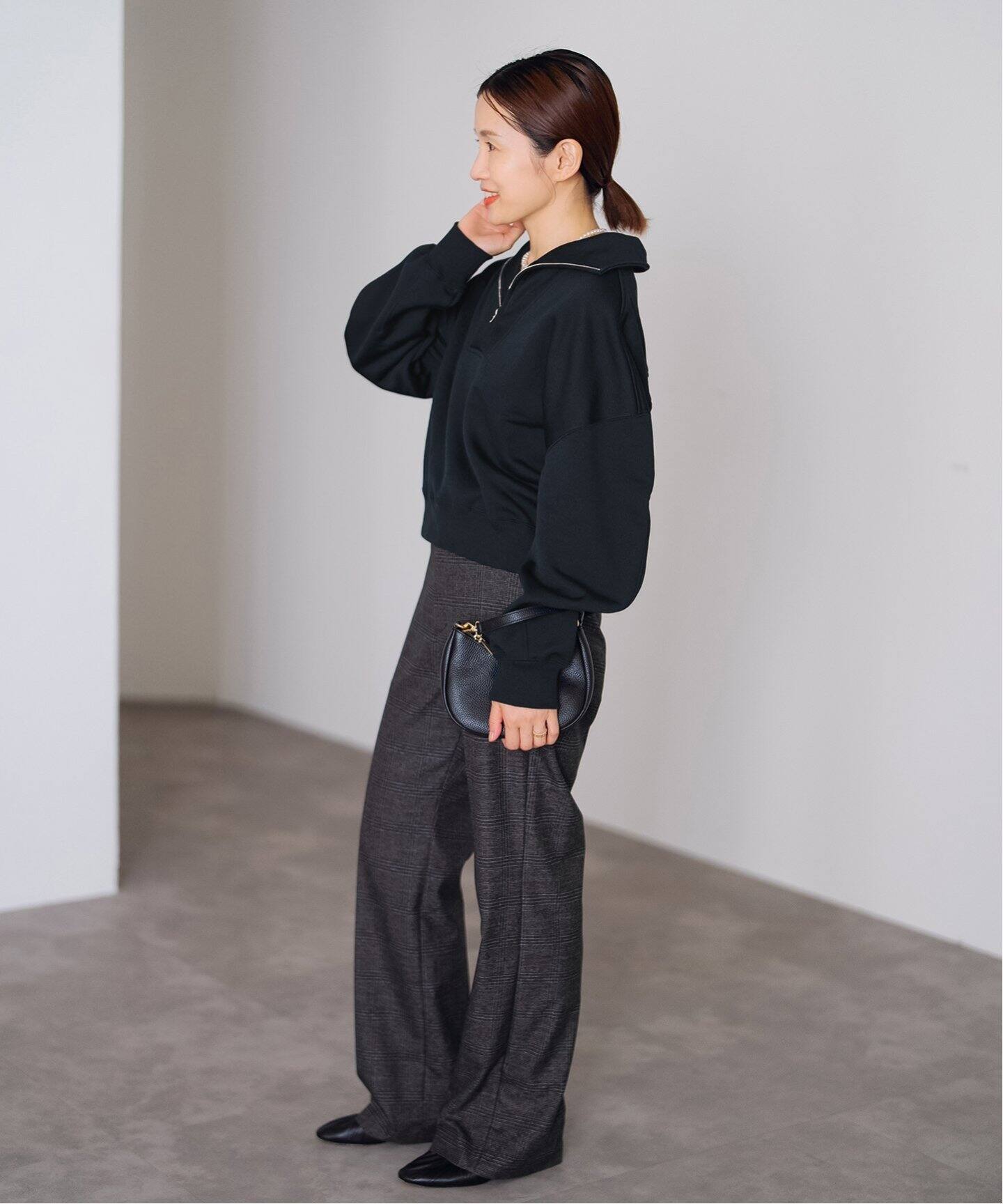 CURRENTAGE/カレンテージ 別注 2WAY SWEAT ハーフジップスウェット 