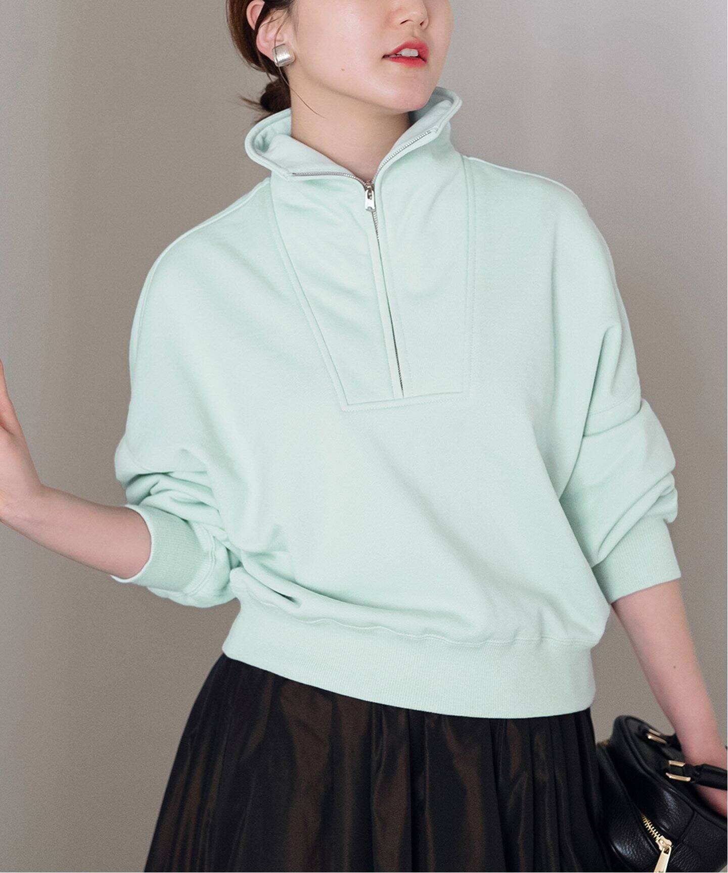 CURRENTAGE/カレンテージ 別注 2WAY SWEAT ハーフジップスウェット 