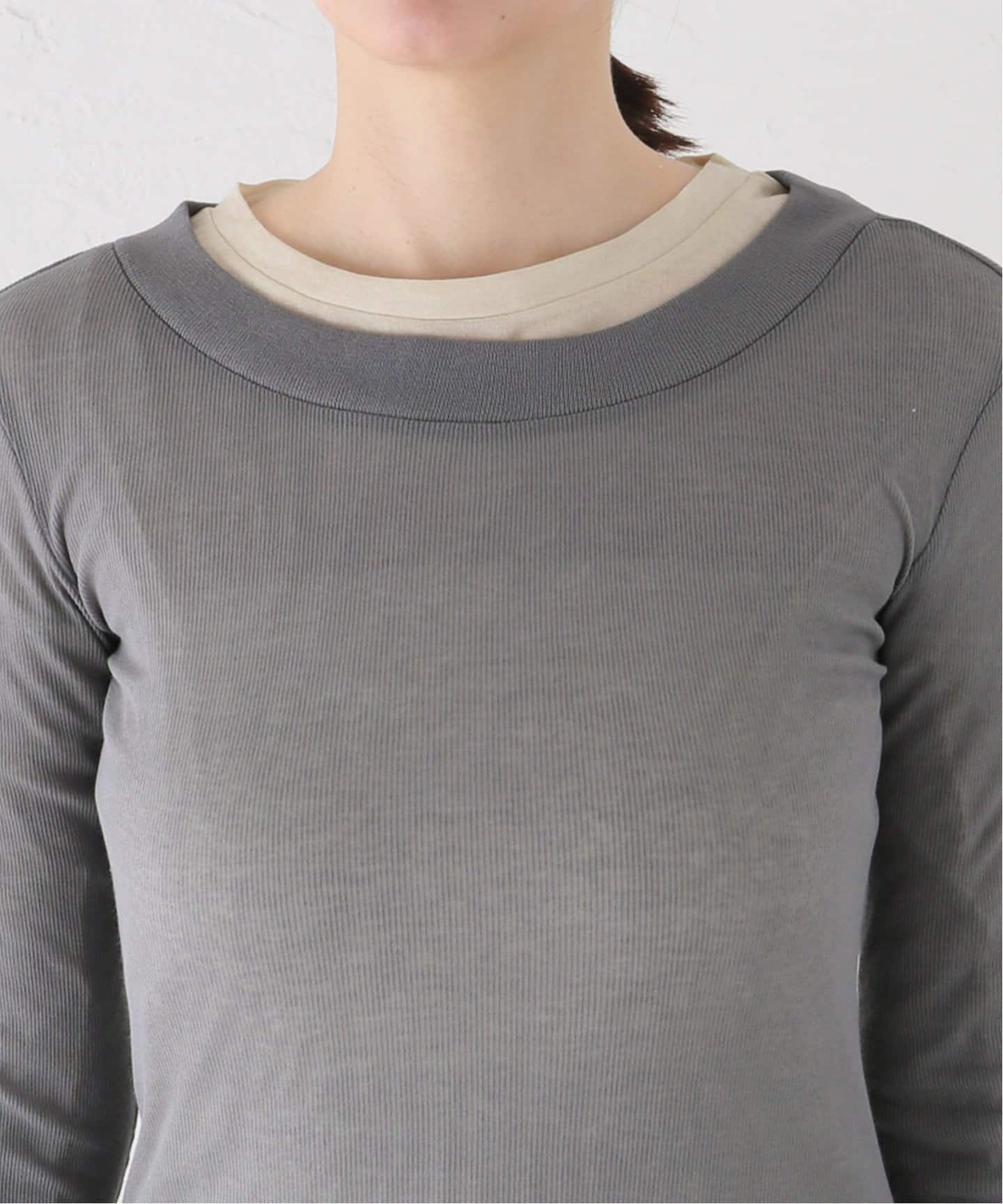 INSCRIRE/アンスクリア】Layeted L/S Tee カットソー（Tシャツ