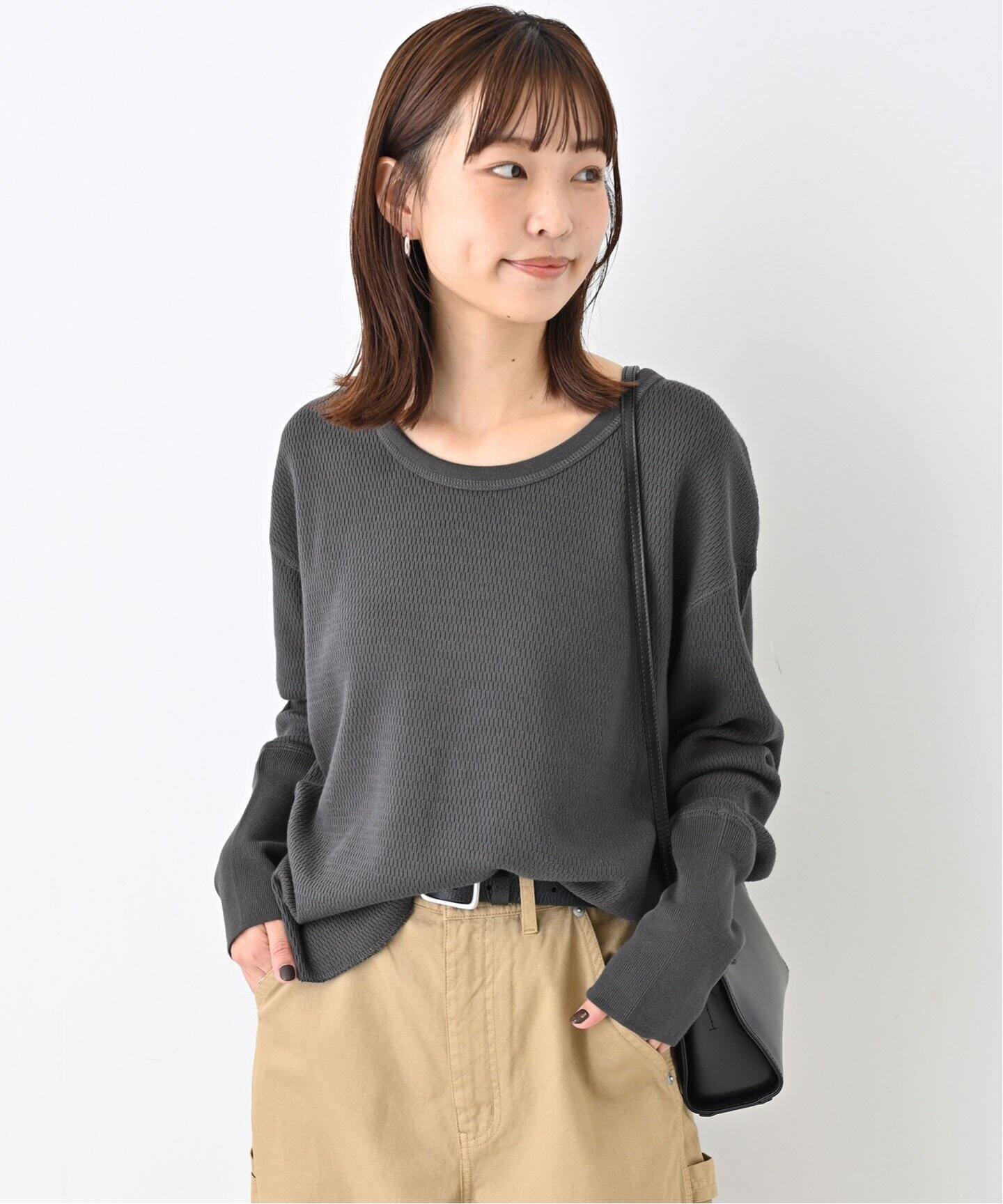 Uネックワッフルプルオーバー（Tシャツ／カットソー）｜SLOBE IENA 