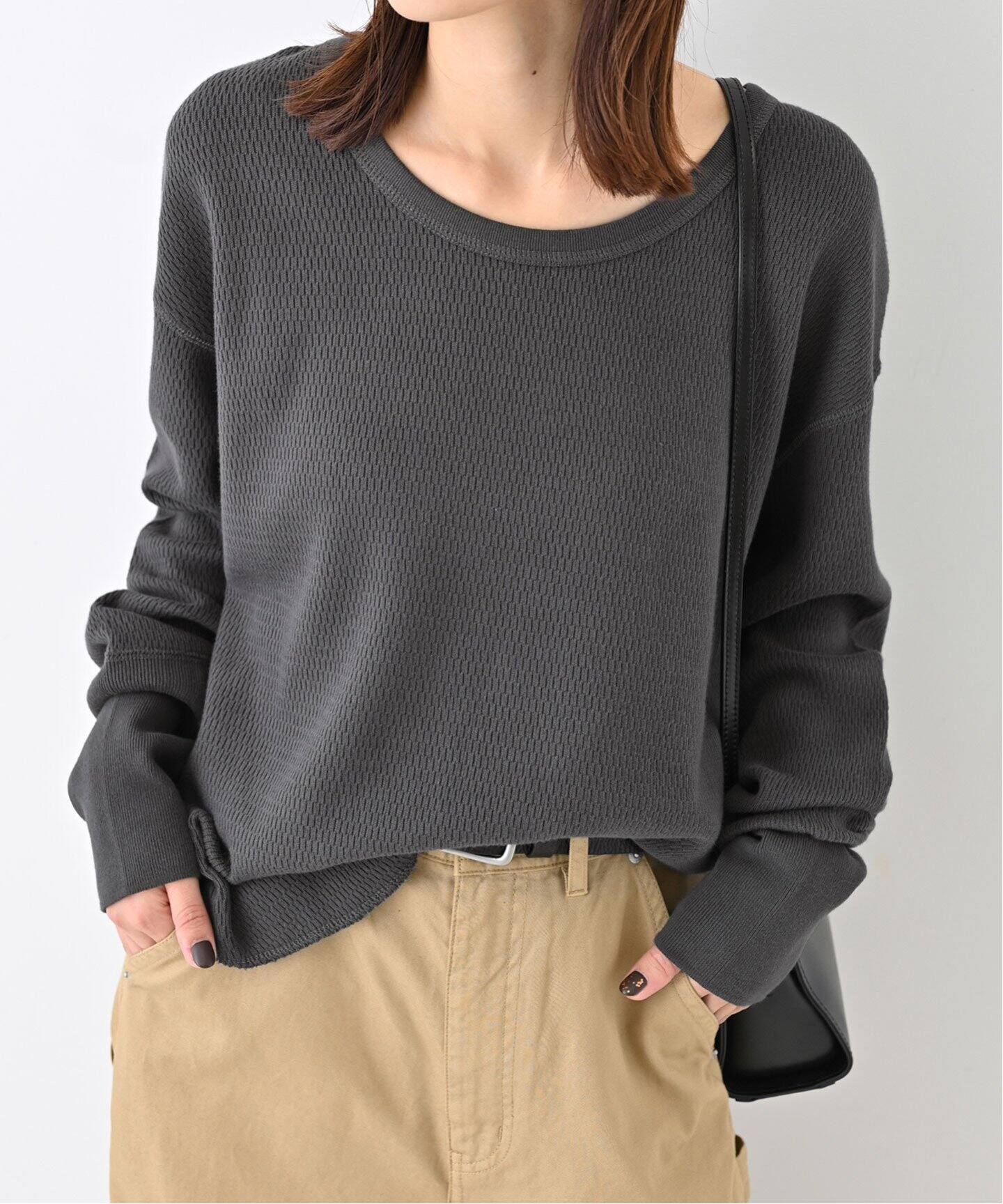 Uネックワッフルプルオーバー（Tシャツ／カットソー）｜SLOBE IENA 