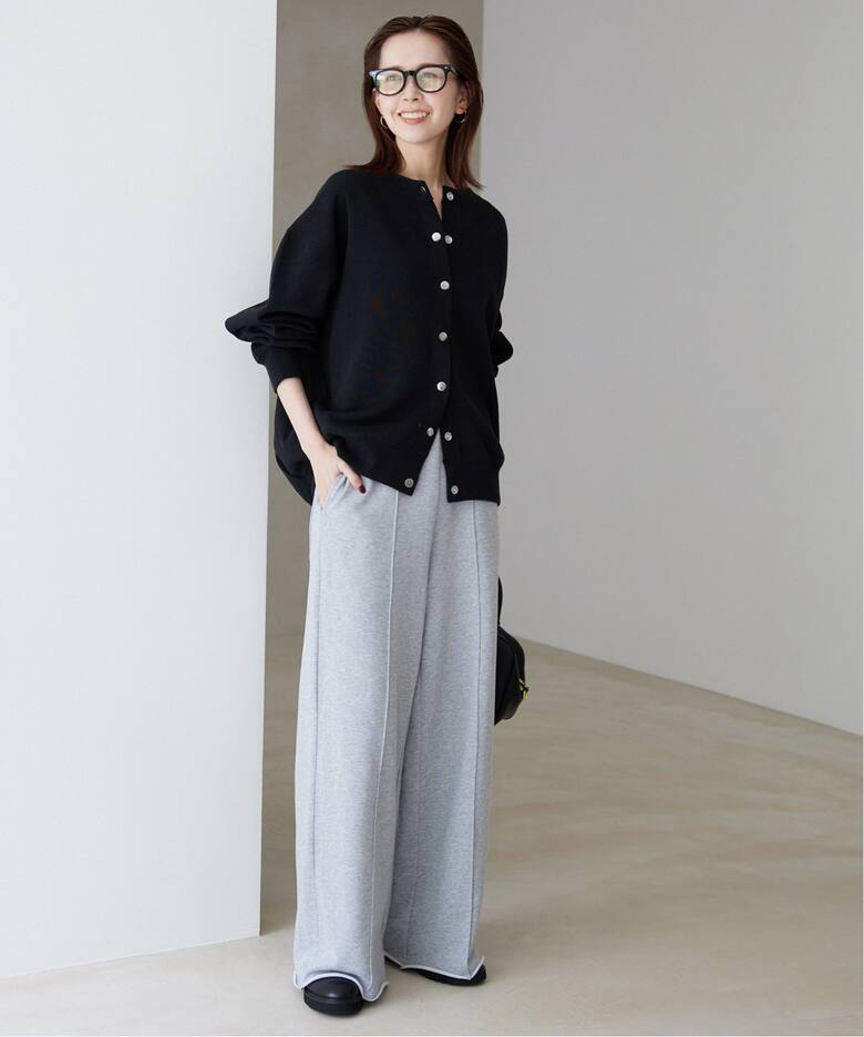 ダブルフェイスジャージースナップカーディガン（カーディガン  