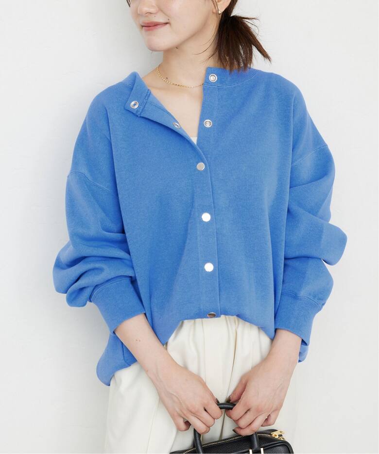 ダブルフェイスジャージースナップカーディガン（カーディガン  