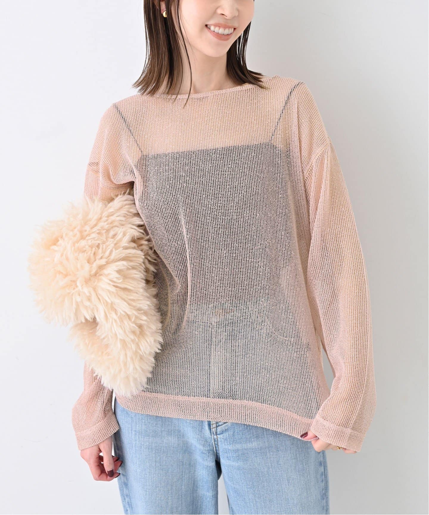 カラミメッシュプルオーバー（Tシャツ／カットソー）｜SLOBE IENA