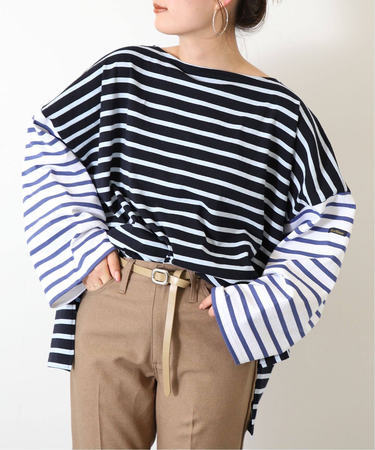 Le minor/ルミノア SLOBE別注 クレイジーパターンボーダー（Tシャツ 