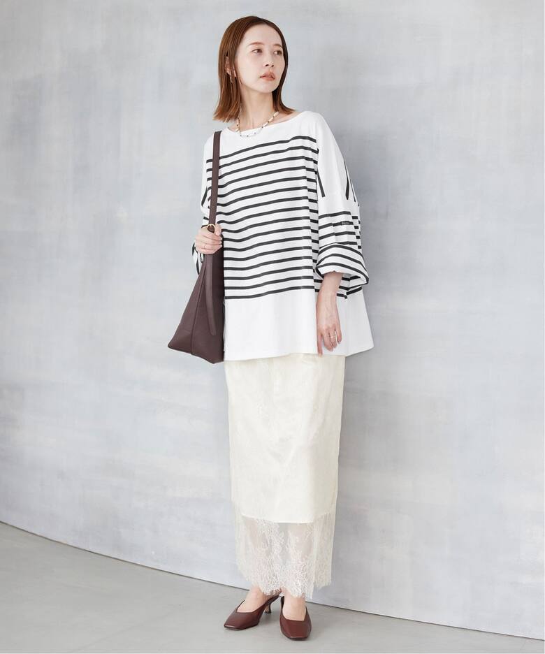 Le minor/ルミノア SLOBE別注 パネルボーダー（Tシャツ／カットソー  