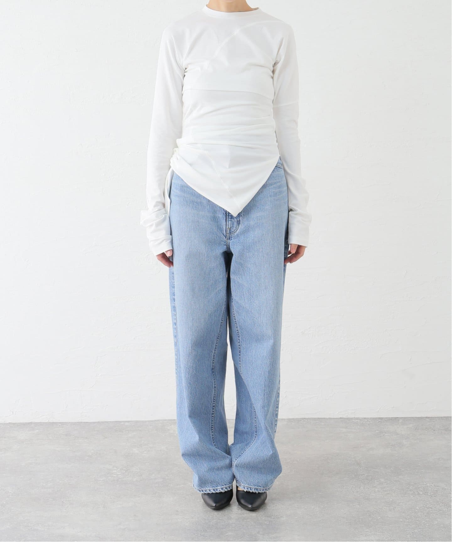 LOW CLASSIC/ロウ クラシック WRAP T-SHIRT LW243TS01_BL（Tシャツ