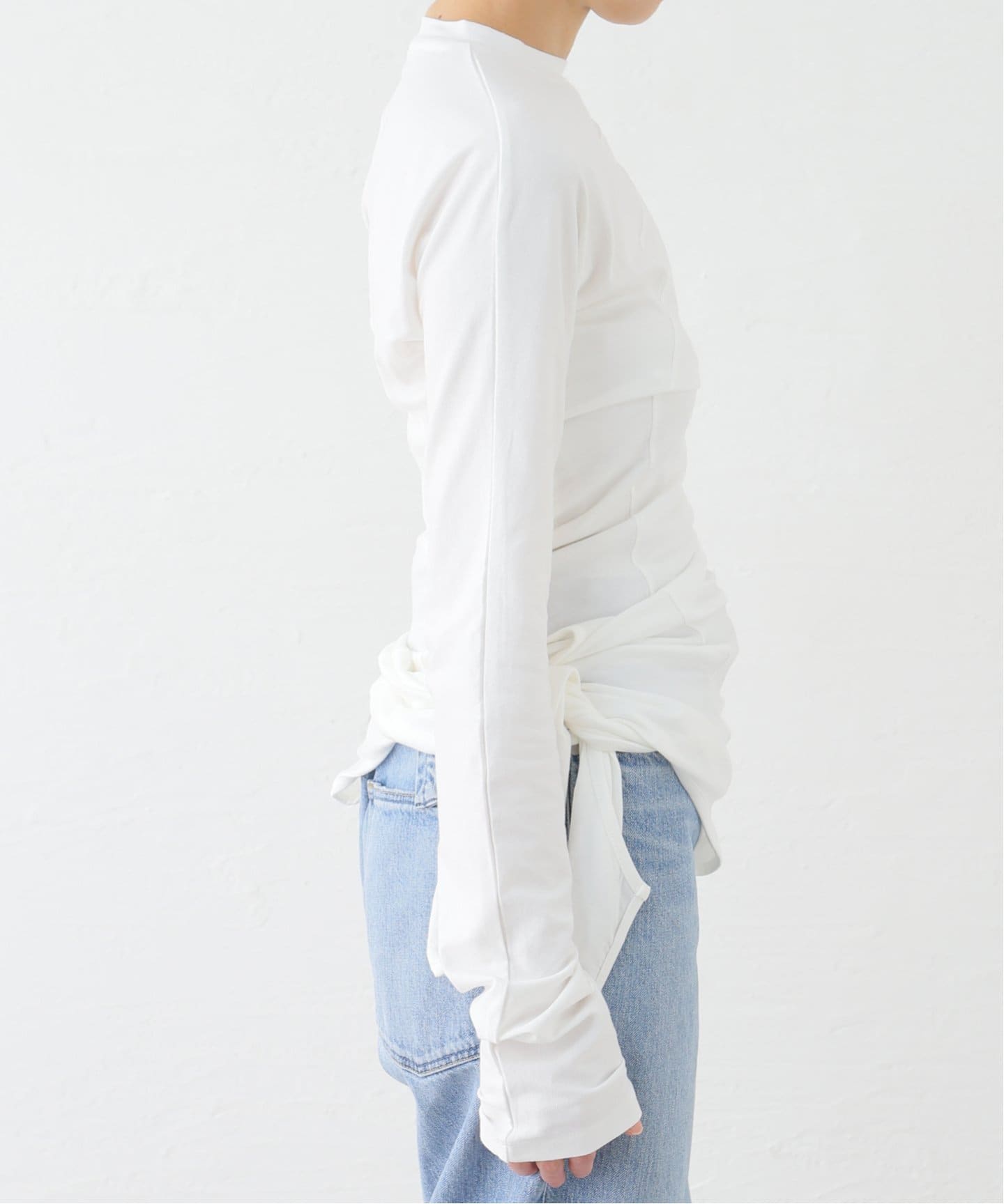 LOW CLASSIC/ロウ クラシック WRAP T-SHIRT LW243TS01_BL（Tシャツ