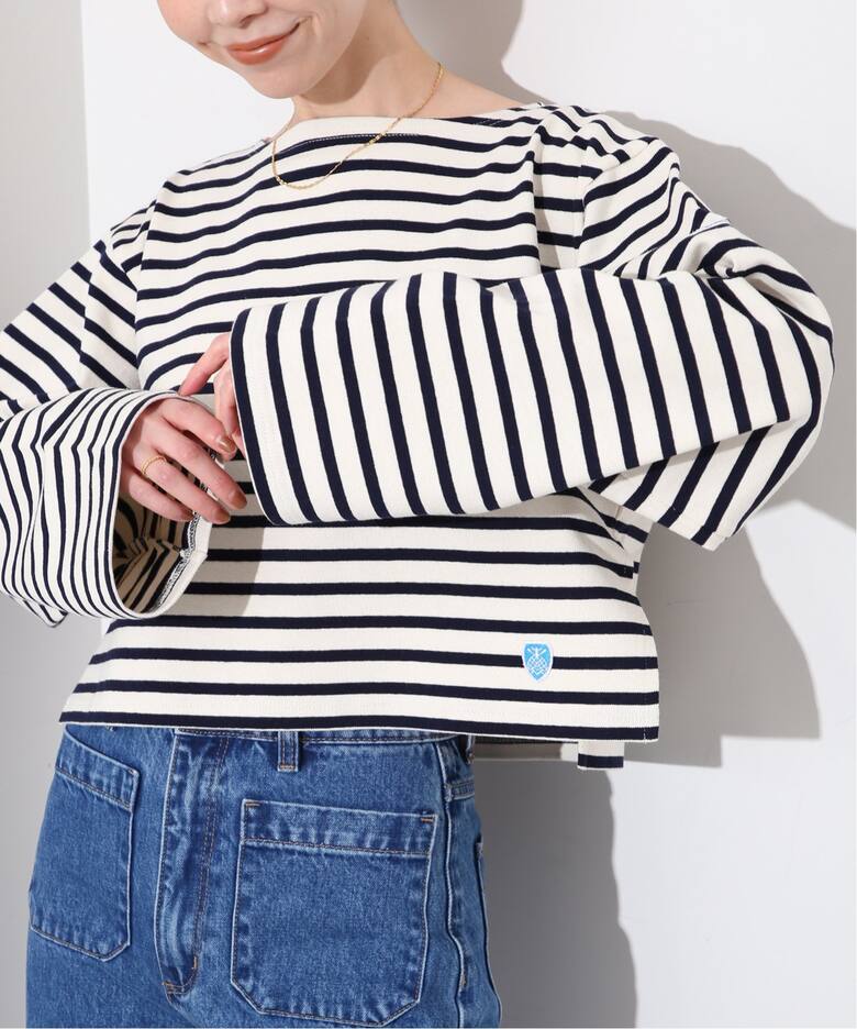ORCIVAL/オーシバル】 CROPPED BOAT NECK P.Oカットソー（Tシャツ 