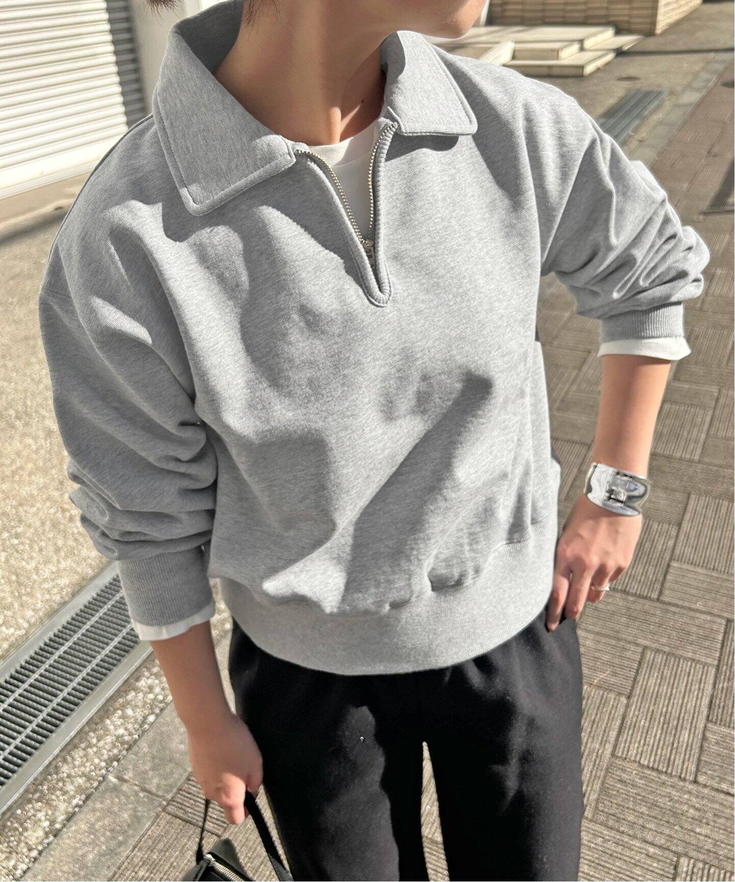 81BRANCA/ハチイチブランカ SLOBE別注 ハーフジップスウェット 