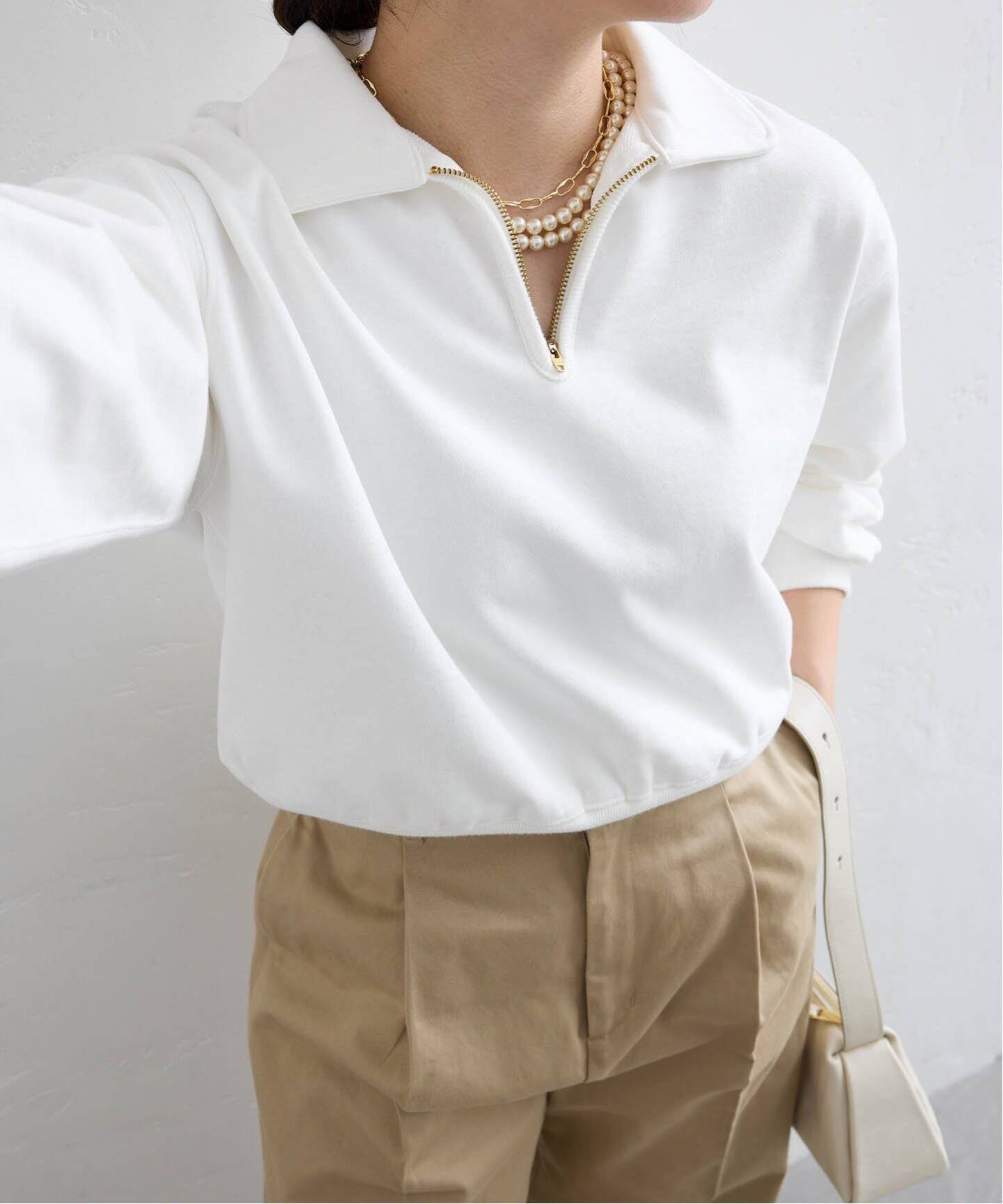 81BRANCA/ハチイチブランカ SLOBE別注 ハーフジップスウェット 