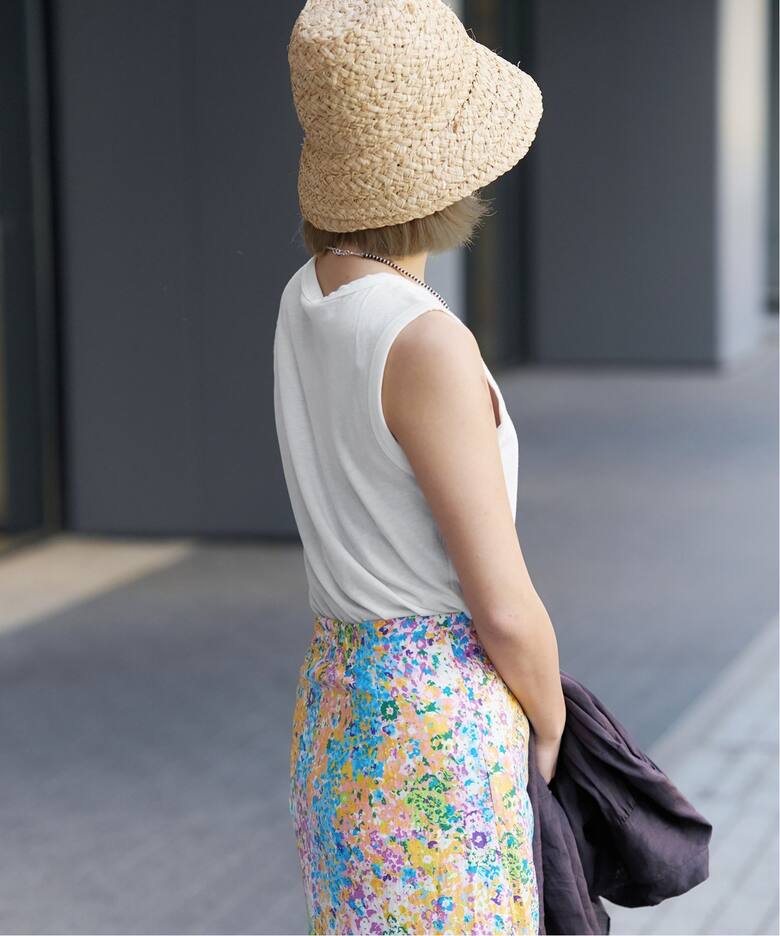 IENA LA BOUCLE 超長綿強撚天竺ノースリーブプルオーバー（Tシャツ 