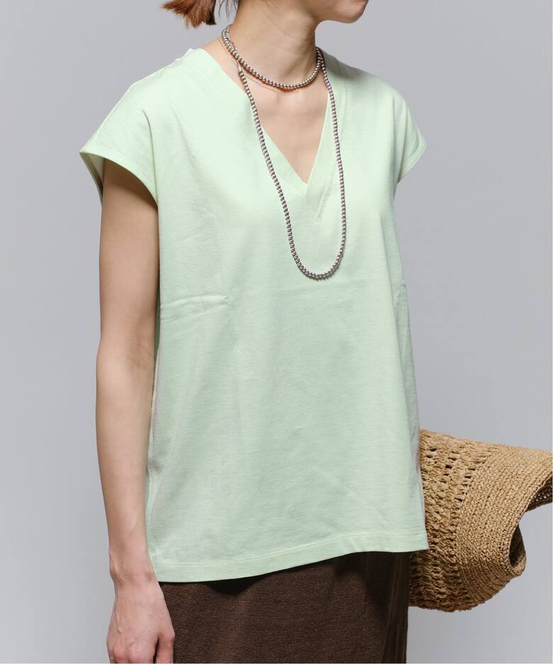 IENA LA BOUCLE 30MVS天竺Vネックプルオーバー（Tシャツ／カットソー 