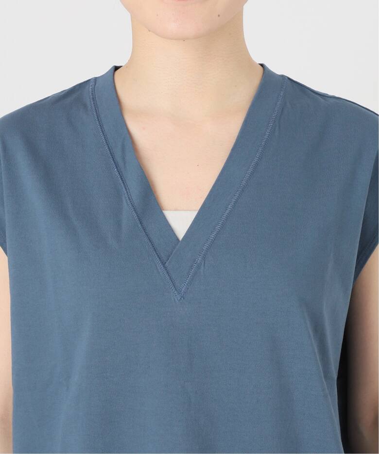 IENA LA BOUCLE 30MVS天竺Vネックプルオーバー（Tシャツ／カットソー 