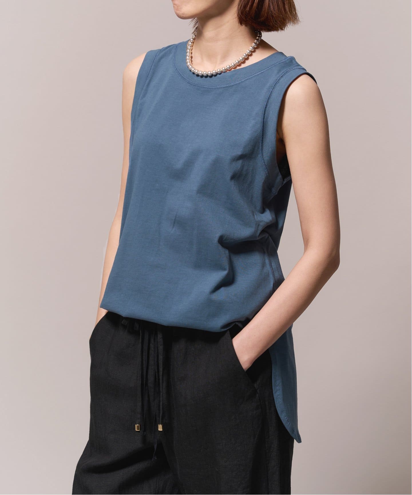 IENA LA BOUCLE 30MVS天竺ノースリーブプルオーバー（Tシャツ