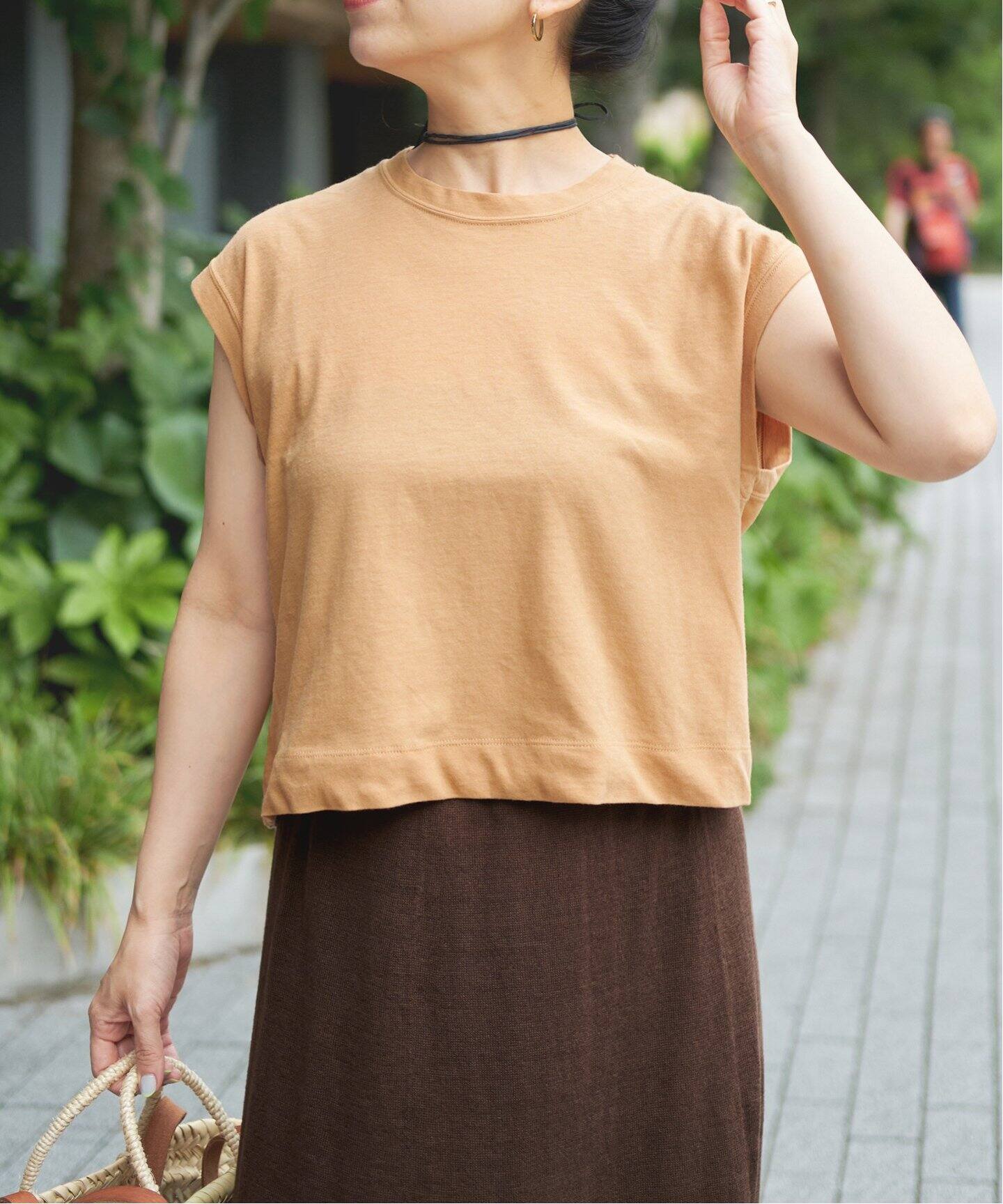 IENA LA BOUCLE 強撚ソフト天竺ノースリーブプルオーバー（Tシャツ