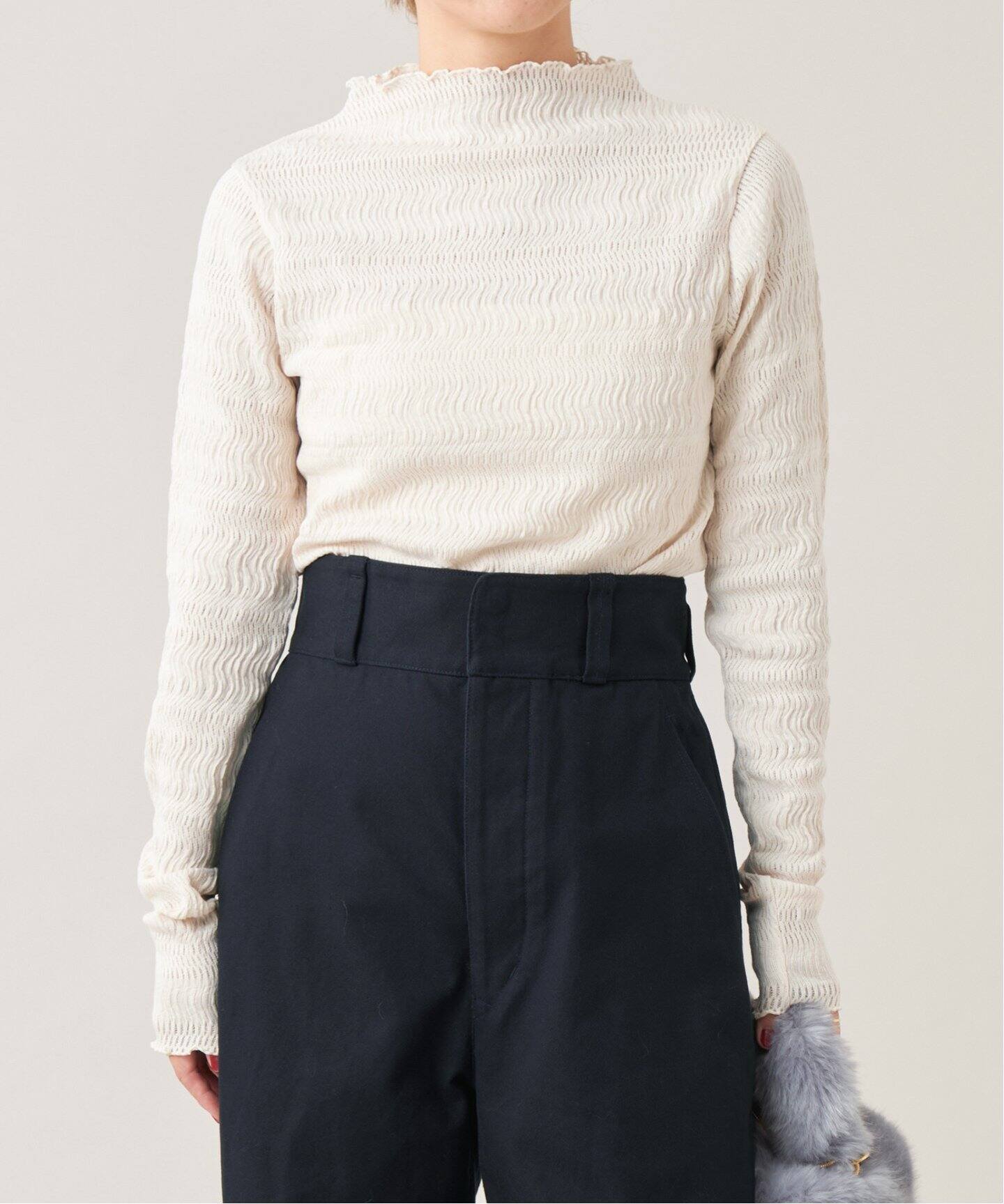 IENA LA BOUCLE ウェーブラッセルハイネックプルオーバー（Tシャツ  