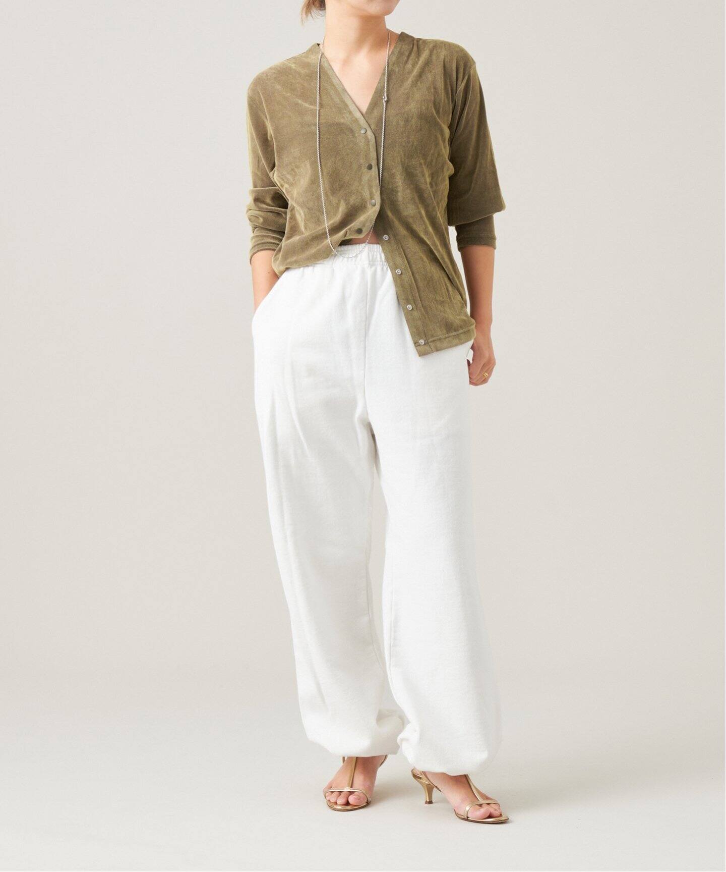 IENA LA BOUCLE チュールフロッキーVカーディガン（カーディガン  