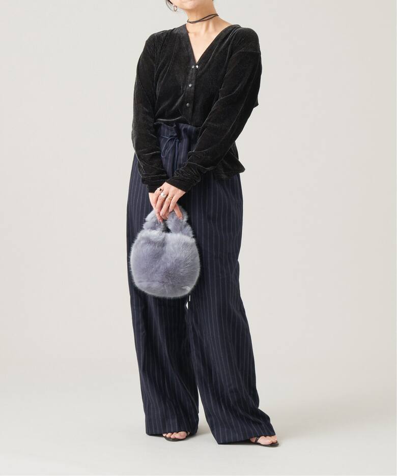 IENA LA BOUCLE チュールフロッキーVカーディガン（カーディガン  